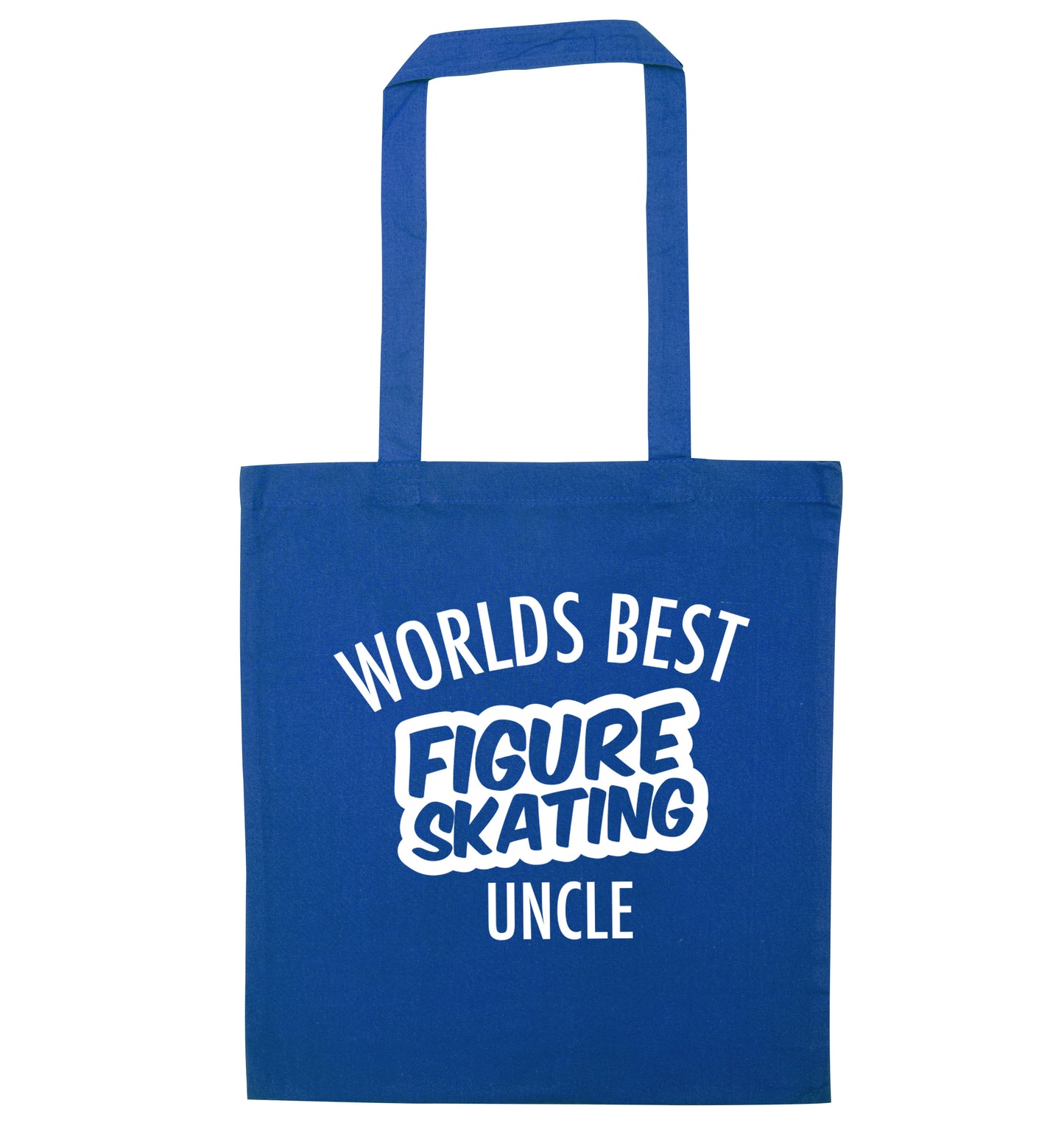 Worlds best figure skating uncle blue tote bag