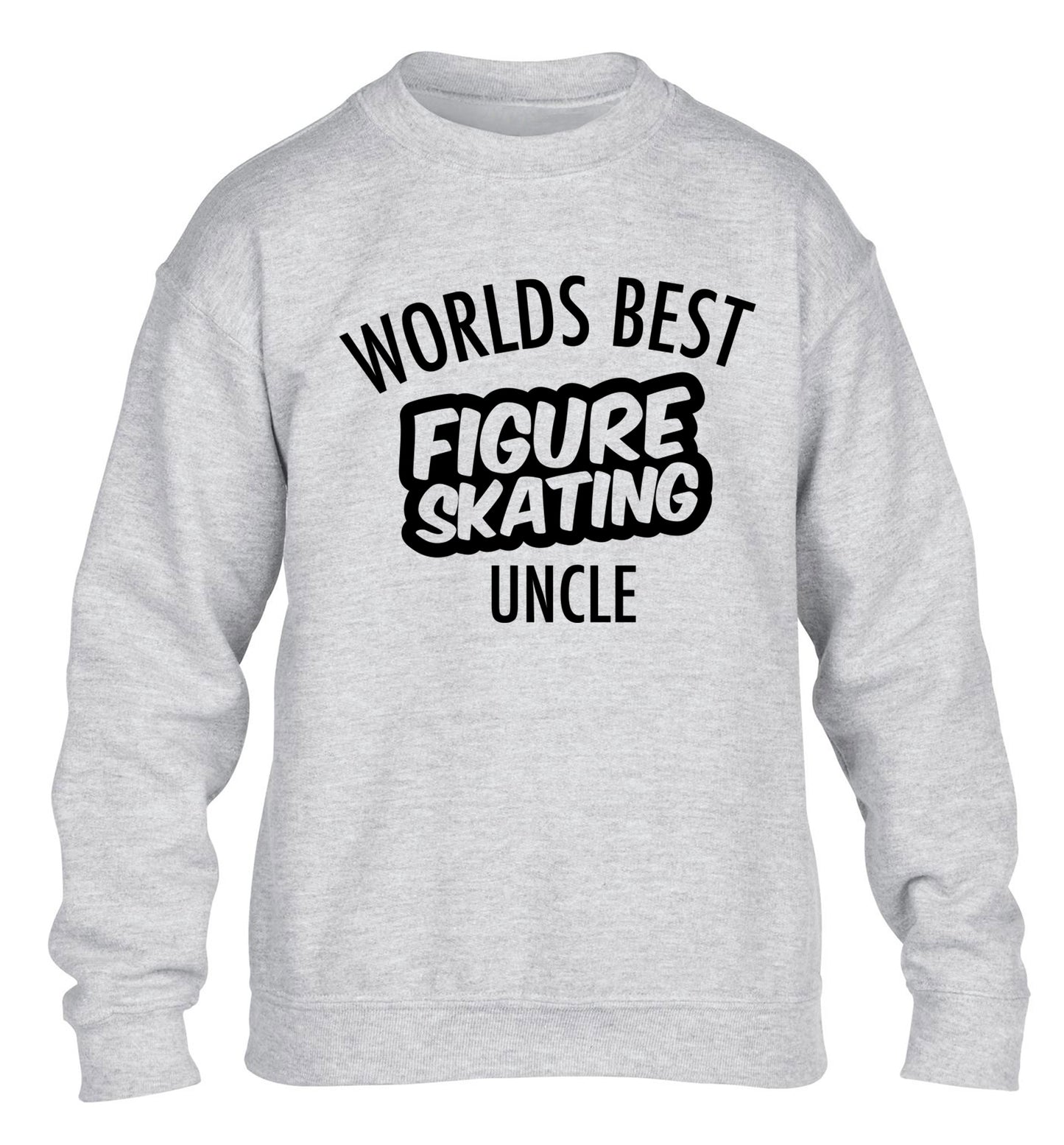 Worlds best figure skating uncle children's grey sweater 12-14 Years