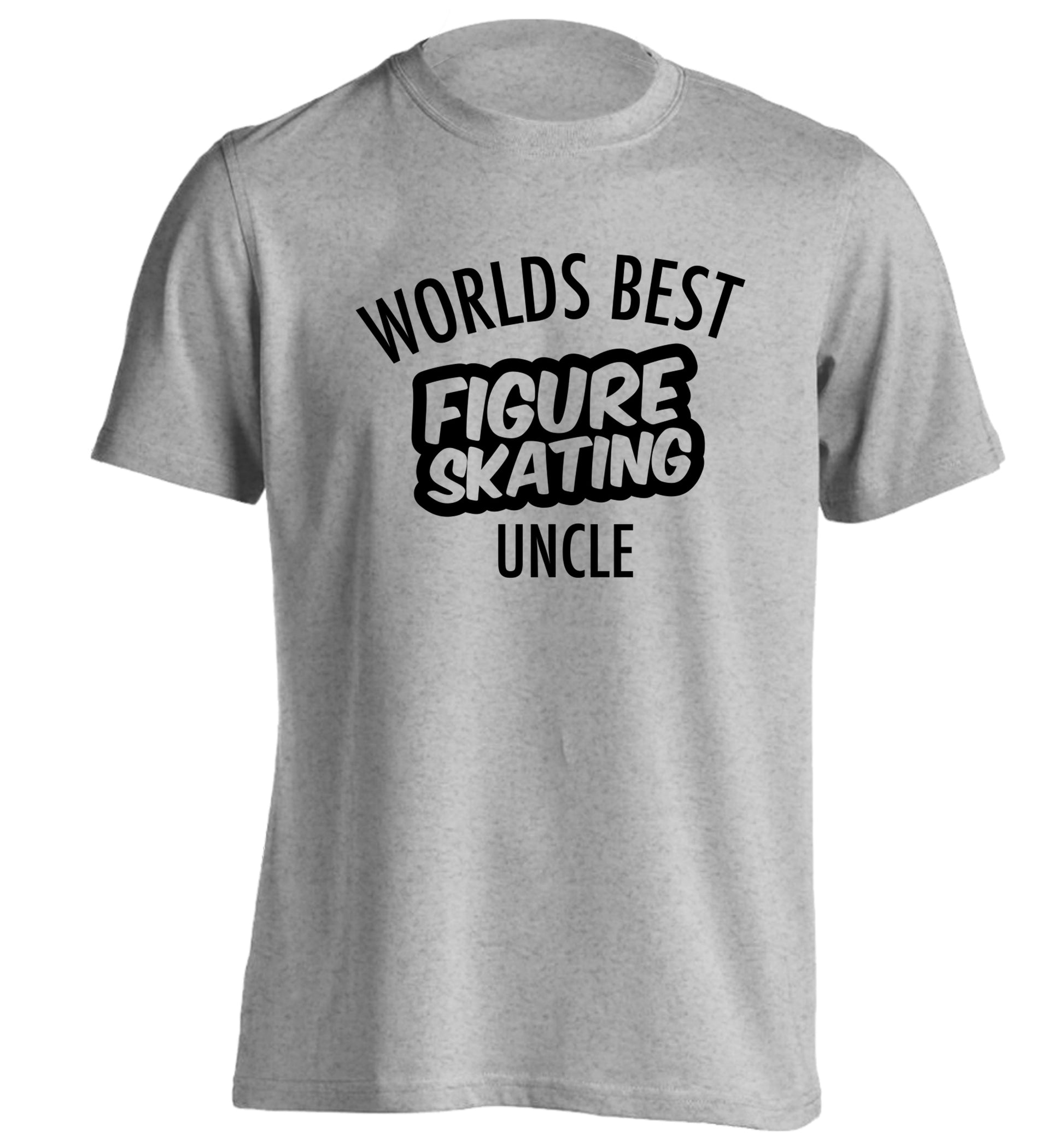 Worlds best figure skating uncle adults unisexgrey Tshirt 2XL