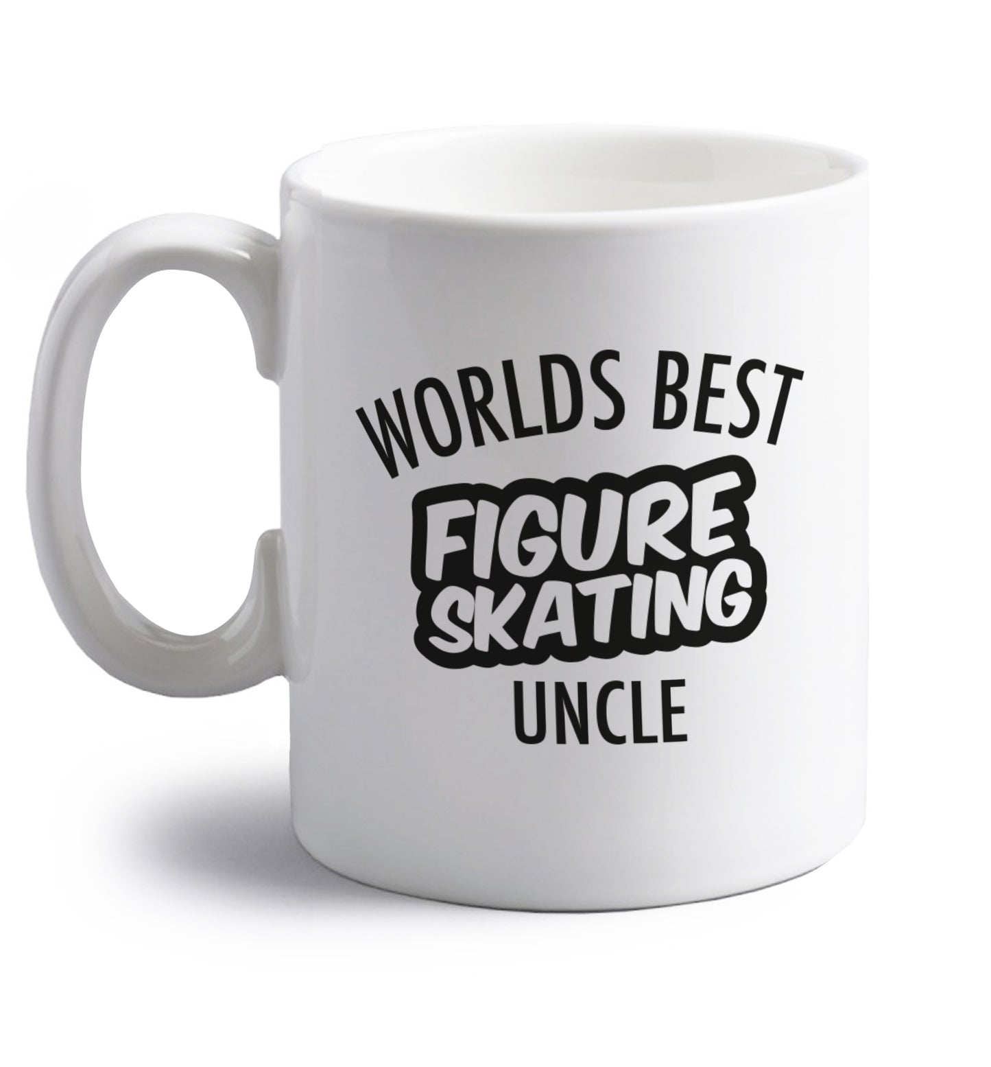 Worlds best figure skating uncle right handed white ceramic mug 