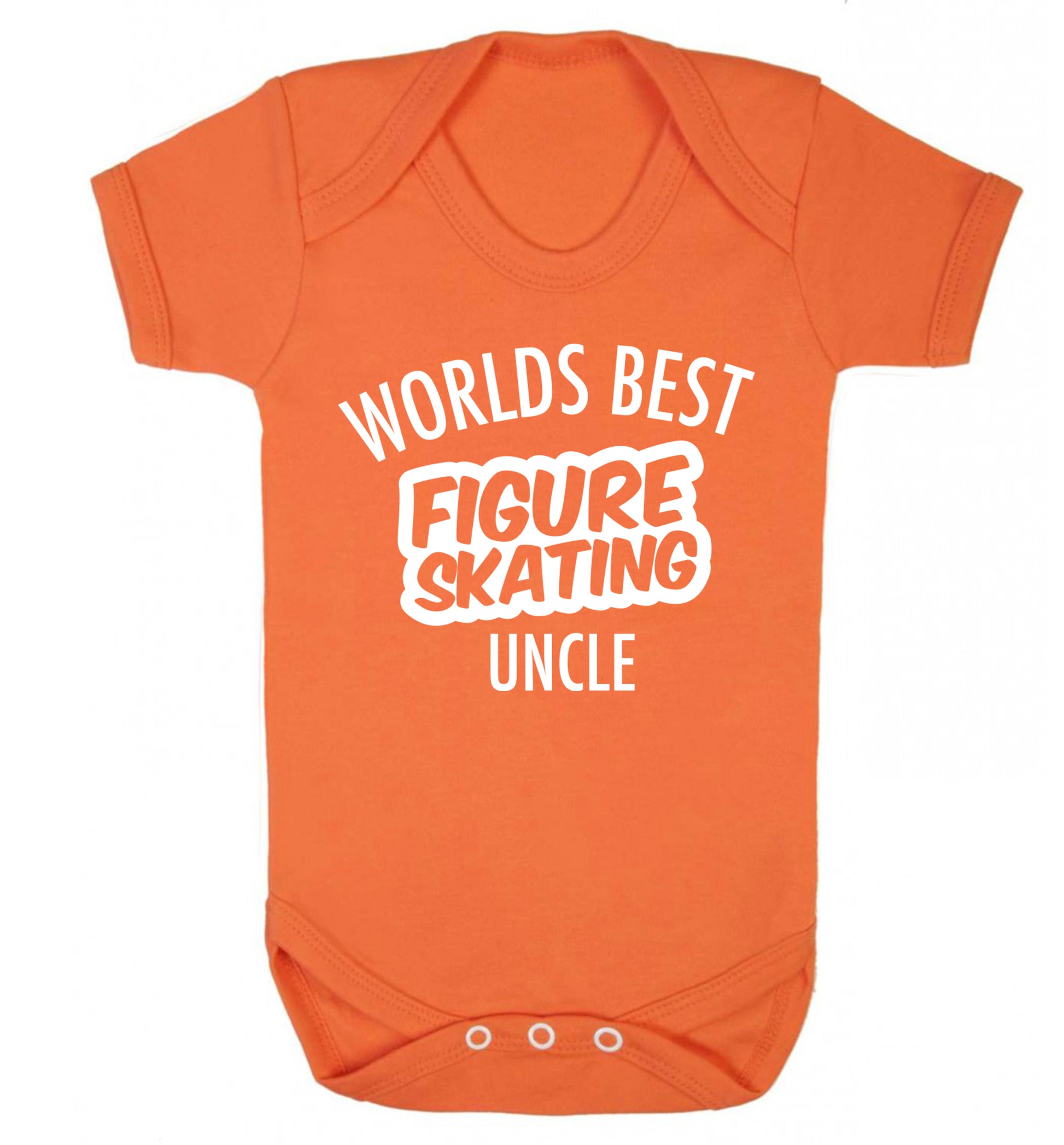 Worlds best figure skating uncle Baby Vest orange 18-24 months