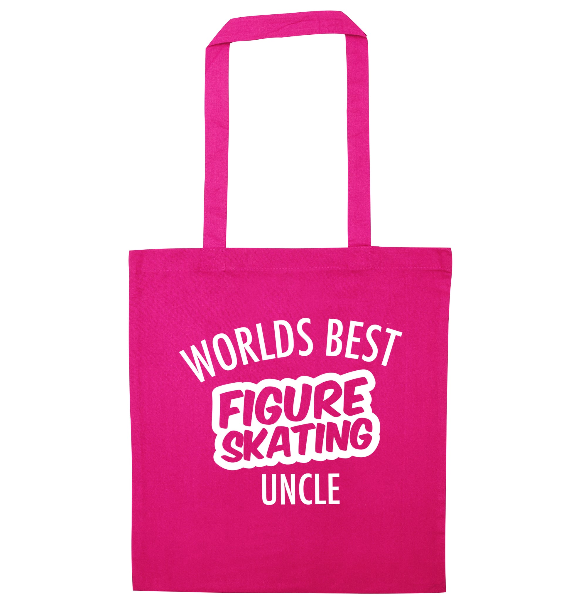 Worlds best figure skating uncle pink tote bag
