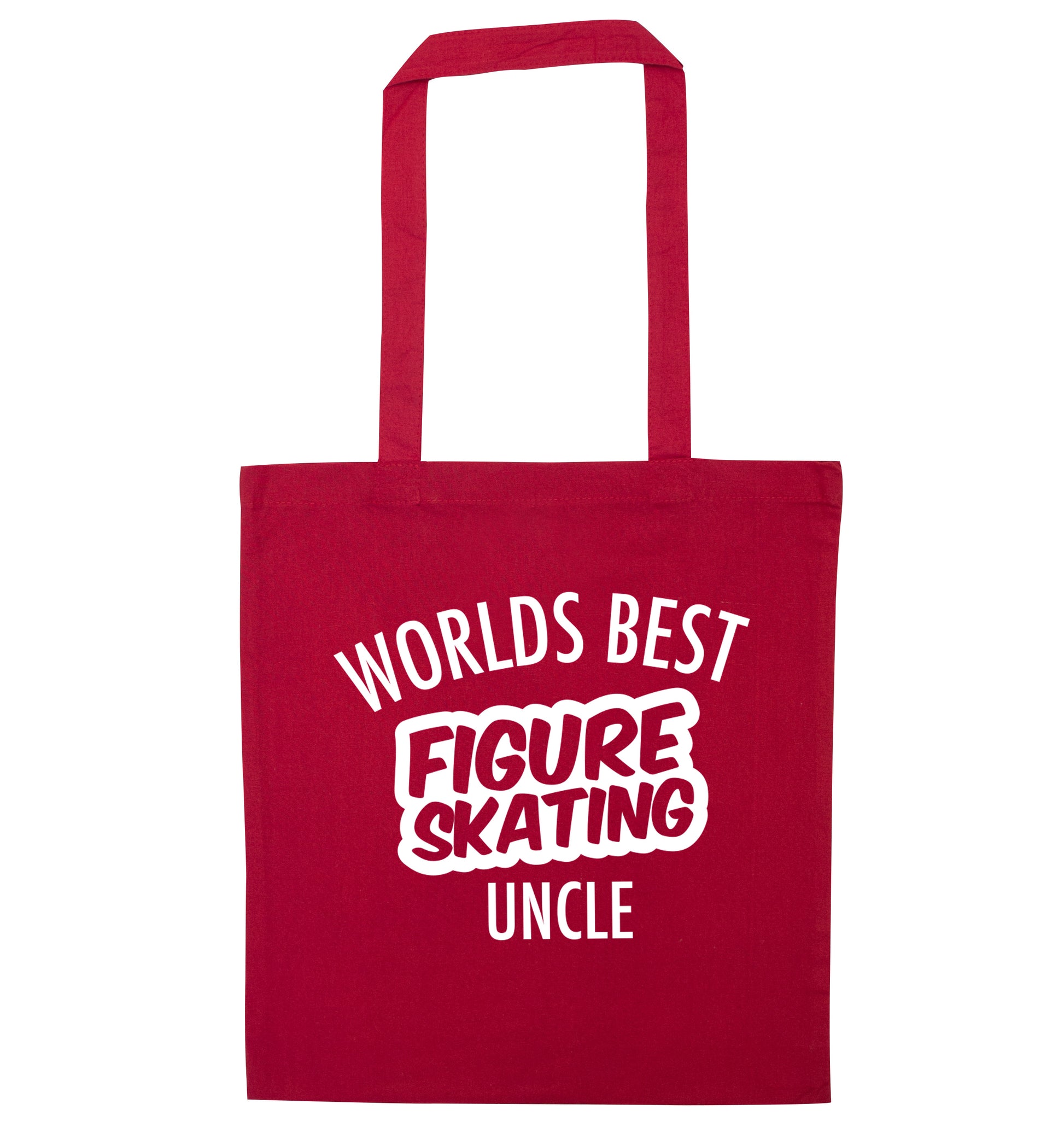 Worlds best figure skating uncle red tote bag