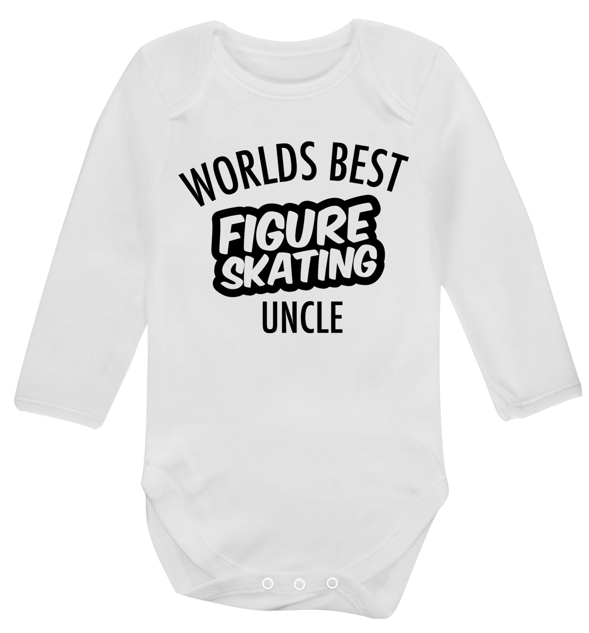 Worlds best figure skating uncle Baby Vest long sleeved white 6-12 months