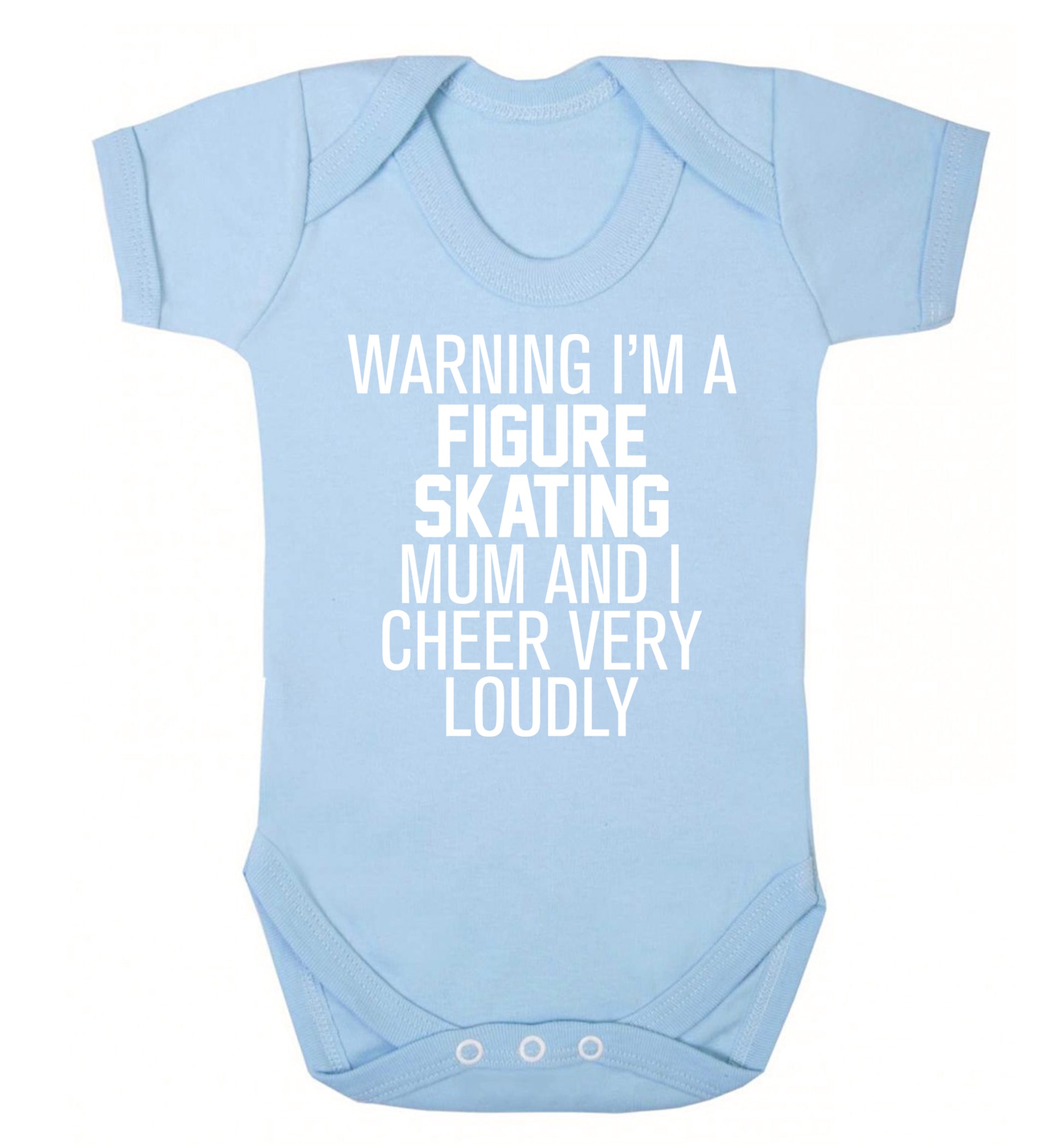 Warning I'm a figure skating mum and I cheer very loudly Baby Vest pale blue 18-24 months