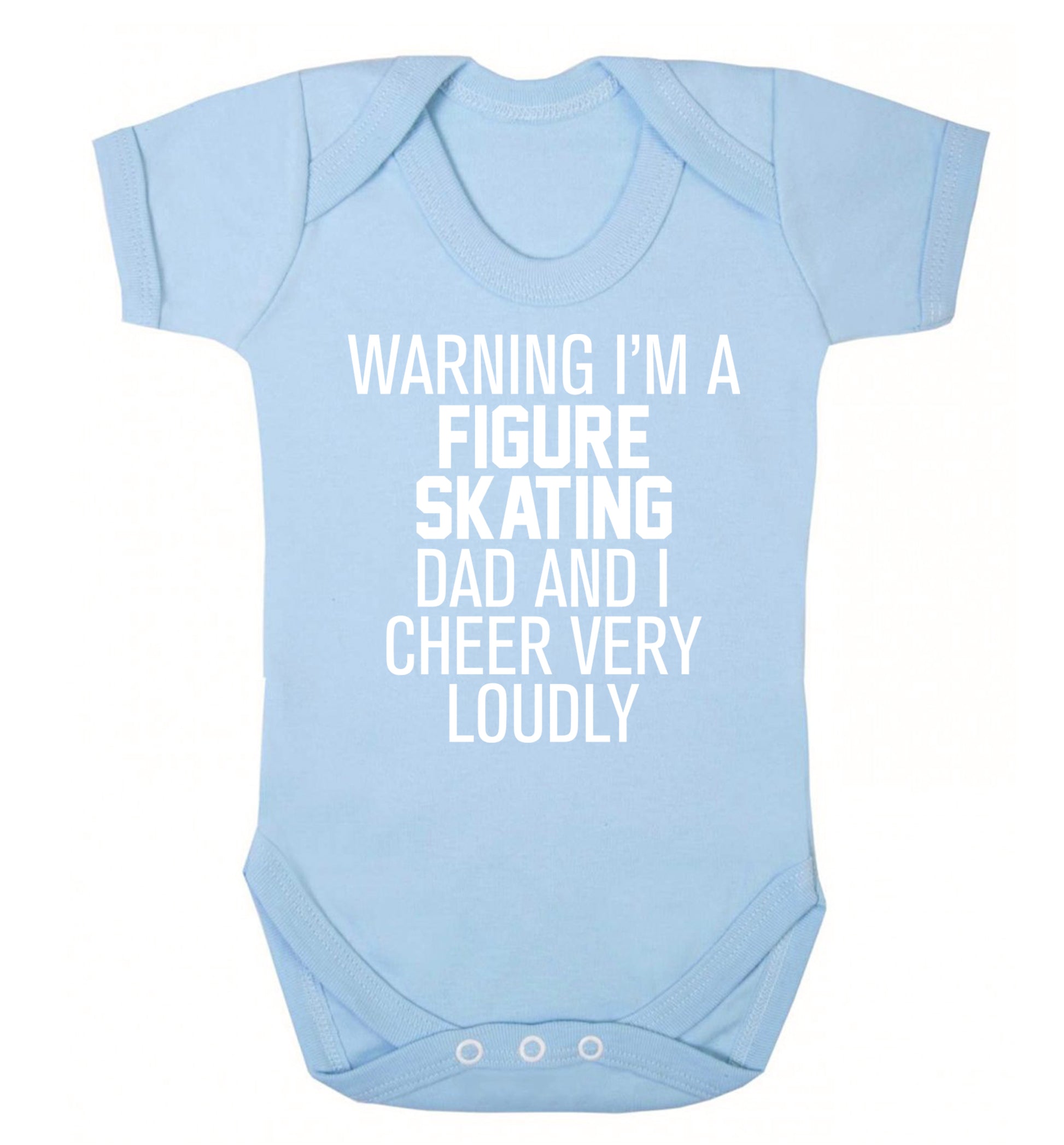 Warning I'm a figure skating dad and I cheer very loudly Baby Vest pale blue 18-24 months