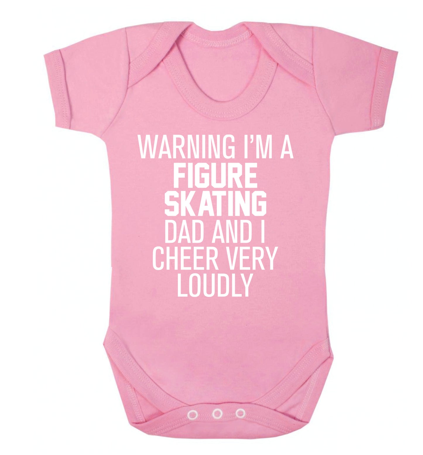 Warning I'm a figure skating dad and I cheer very loudly Baby Vest pale pink 18-24 months