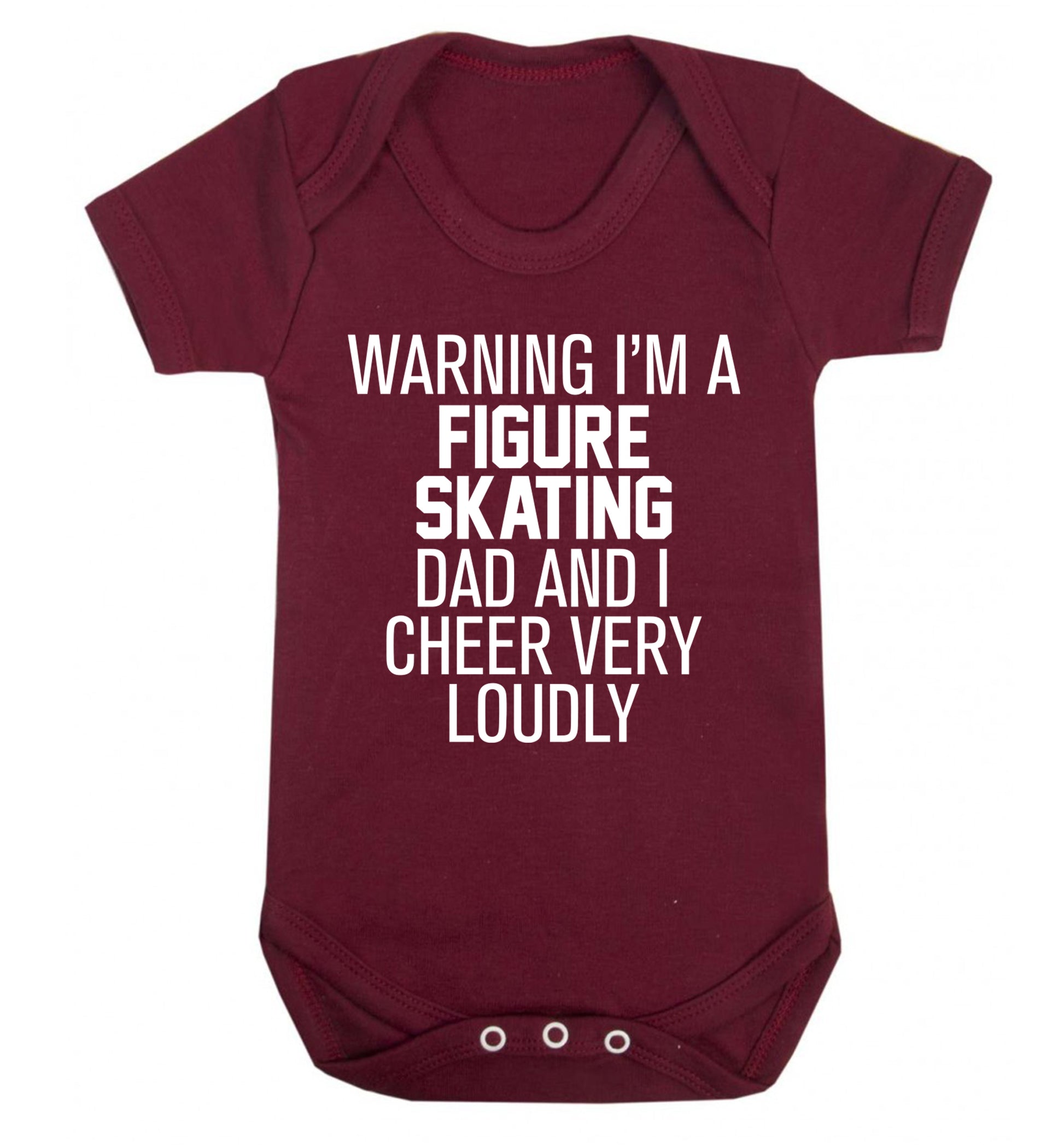 Warning I'm a figure skating dad and I cheer very loudly Baby Vest maroon 18-24 months