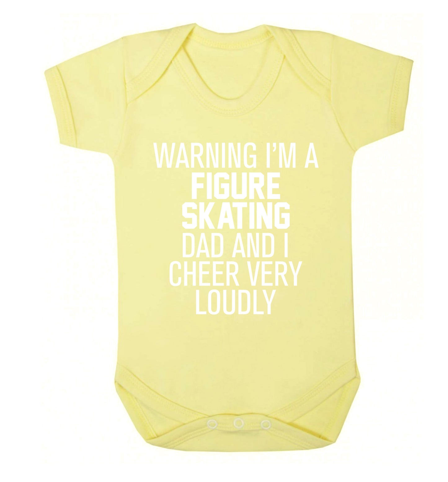 Warning I'm a figure skating dad and I cheer very loudly Baby Vest pale yellow 18-24 months