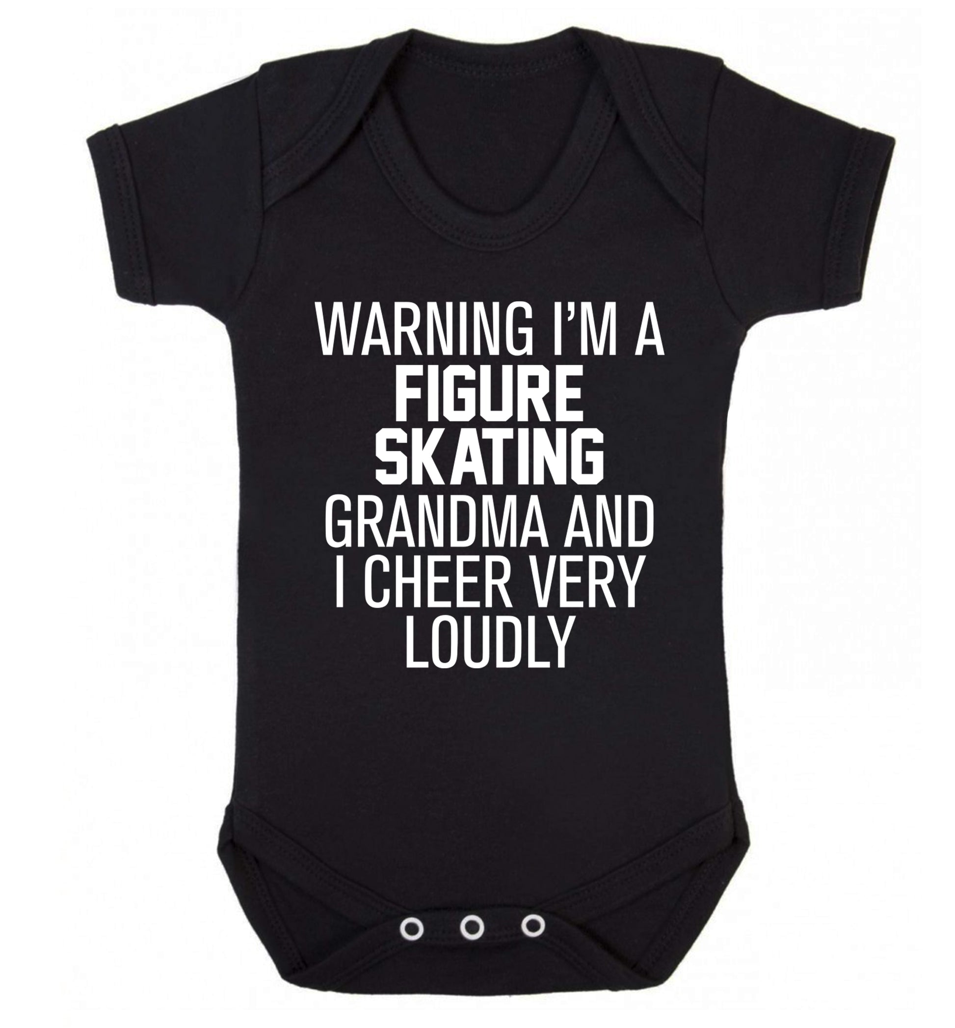 Warning I'm a figure skating grandma and I cheer very loudly Baby Vest black 18-24 months