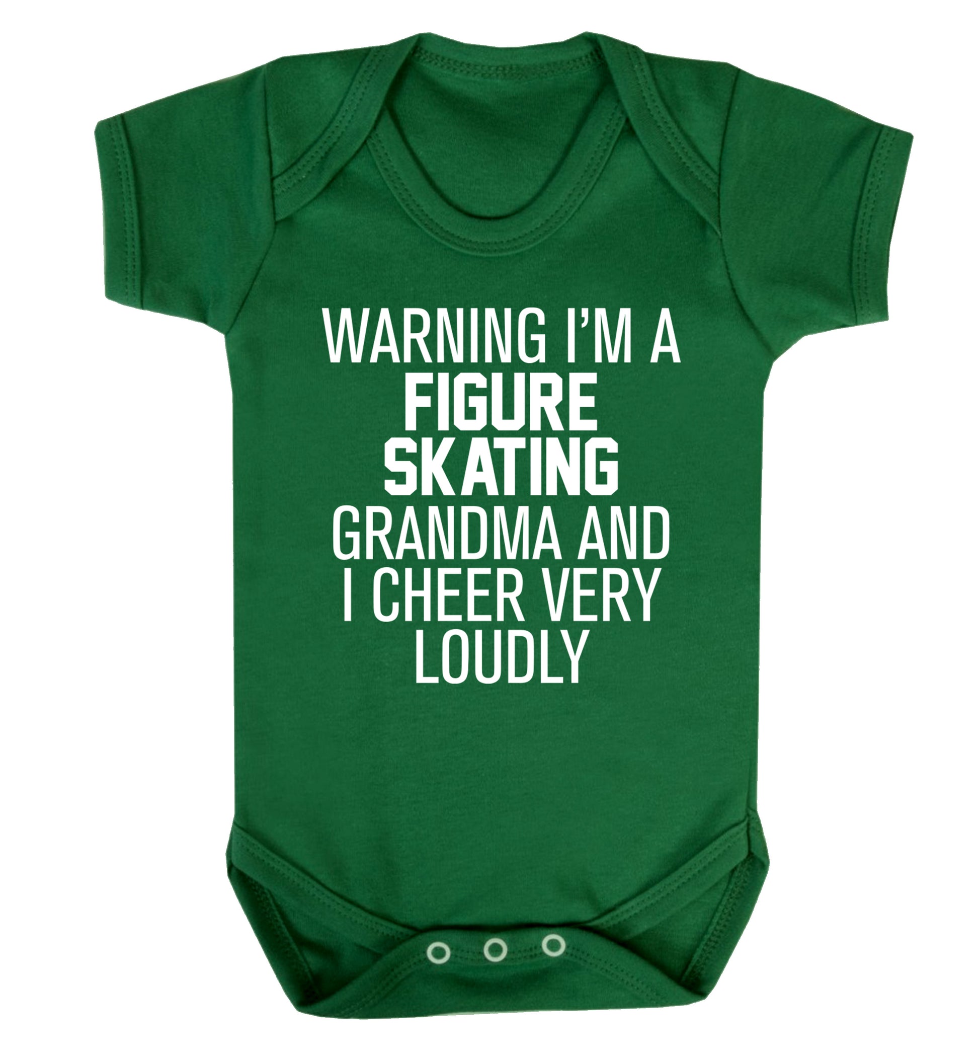 Warning I'm a figure skating grandma and I cheer very loudly Baby Vest green 18-24 months