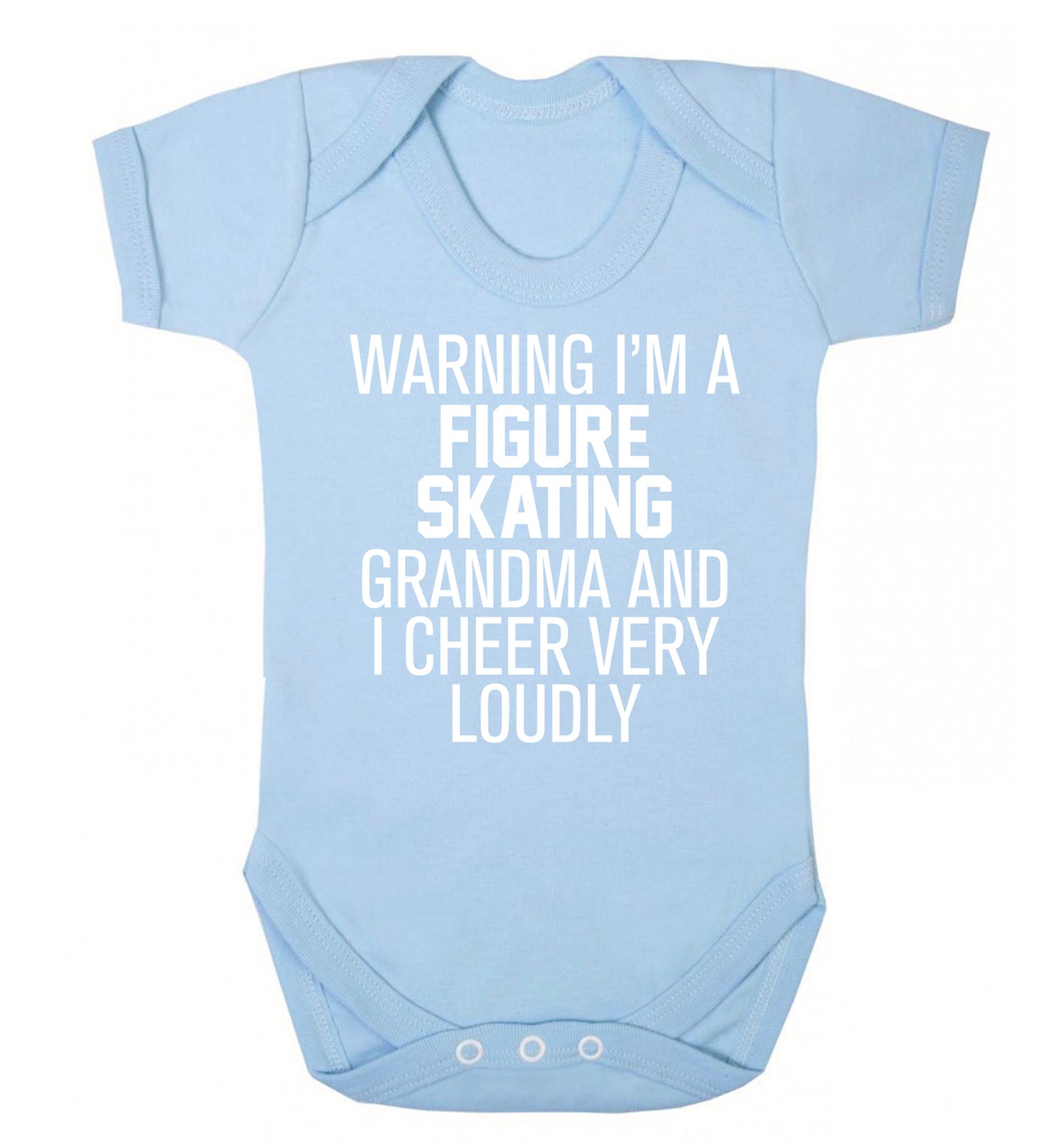 Warning I'm a figure skating grandma and I cheer very loudly Baby Vest pale blue 18-24 months