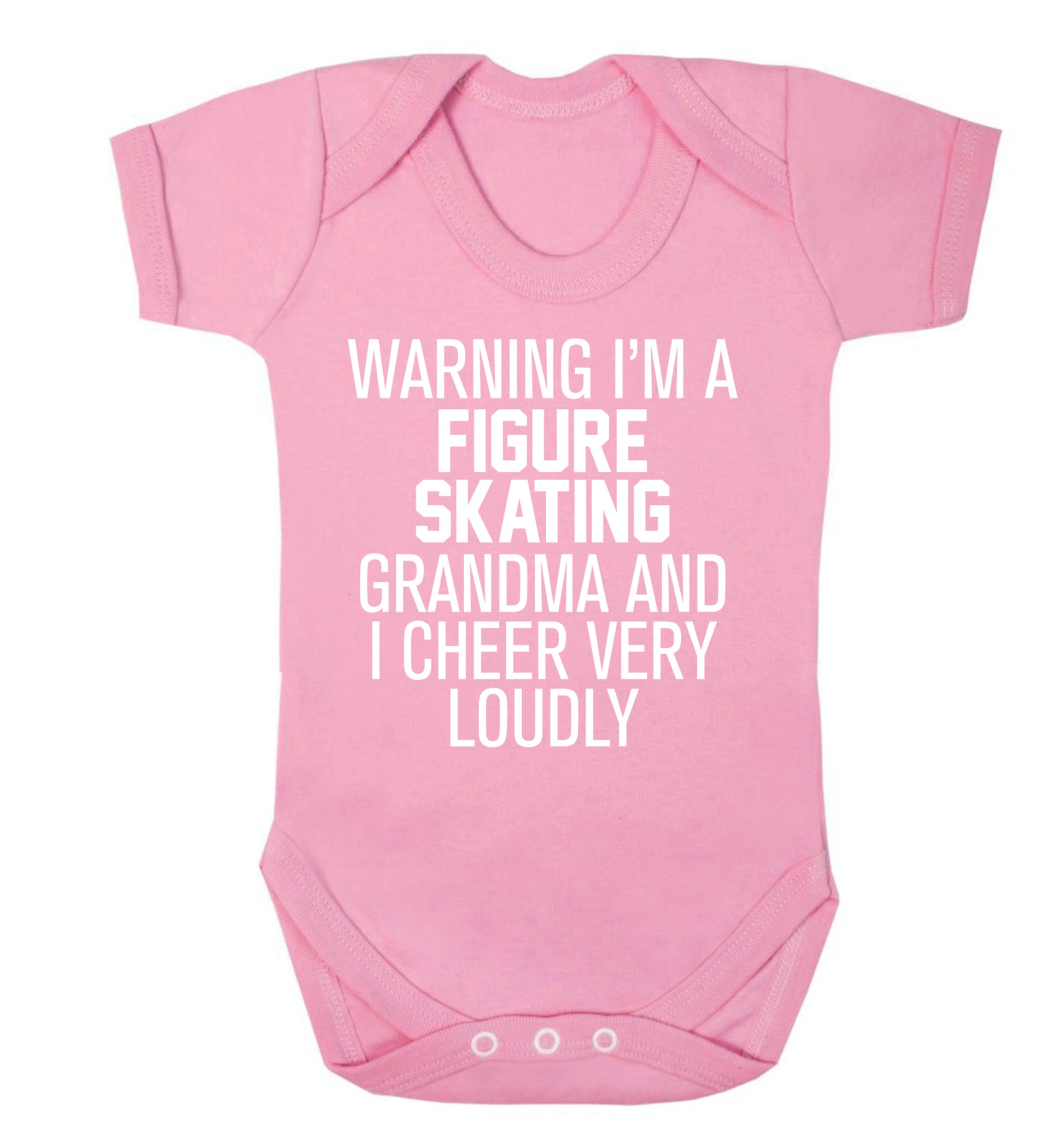Warning I'm a figure skating grandma and I cheer very loudly Baby Vest pale pink 18-24 months