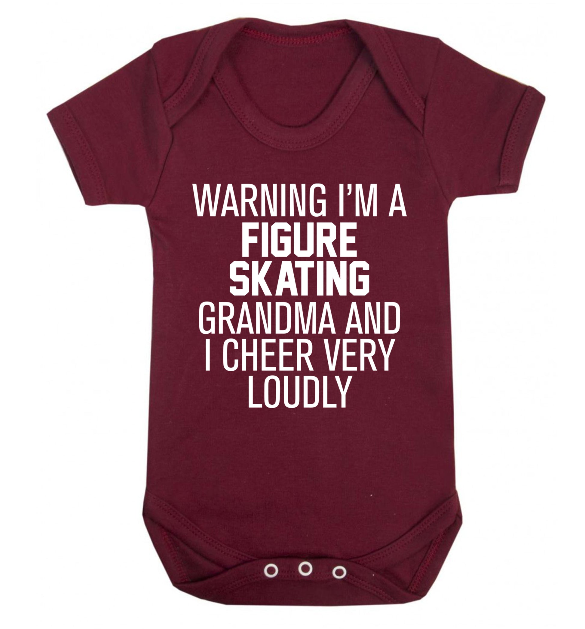 Warning I'm a figure skating grandma and I cheer very loudly Baby Vest maroon 18-24 months