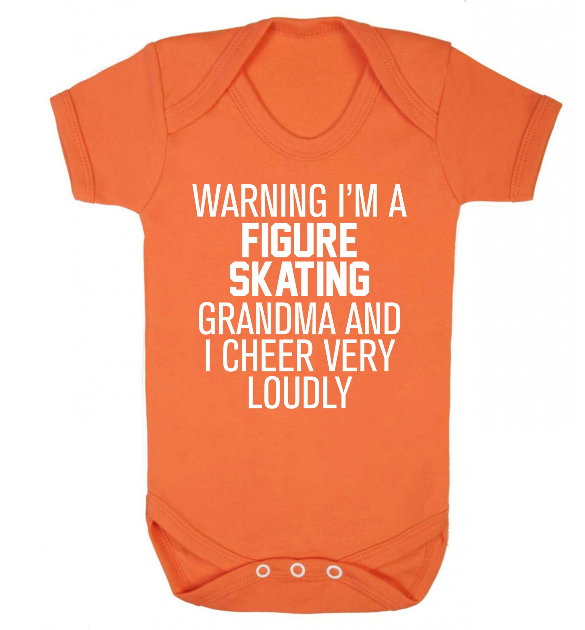 Warning I'm a figure skating grandma and I cheer very loudly Baby Vest orange 18-24 months