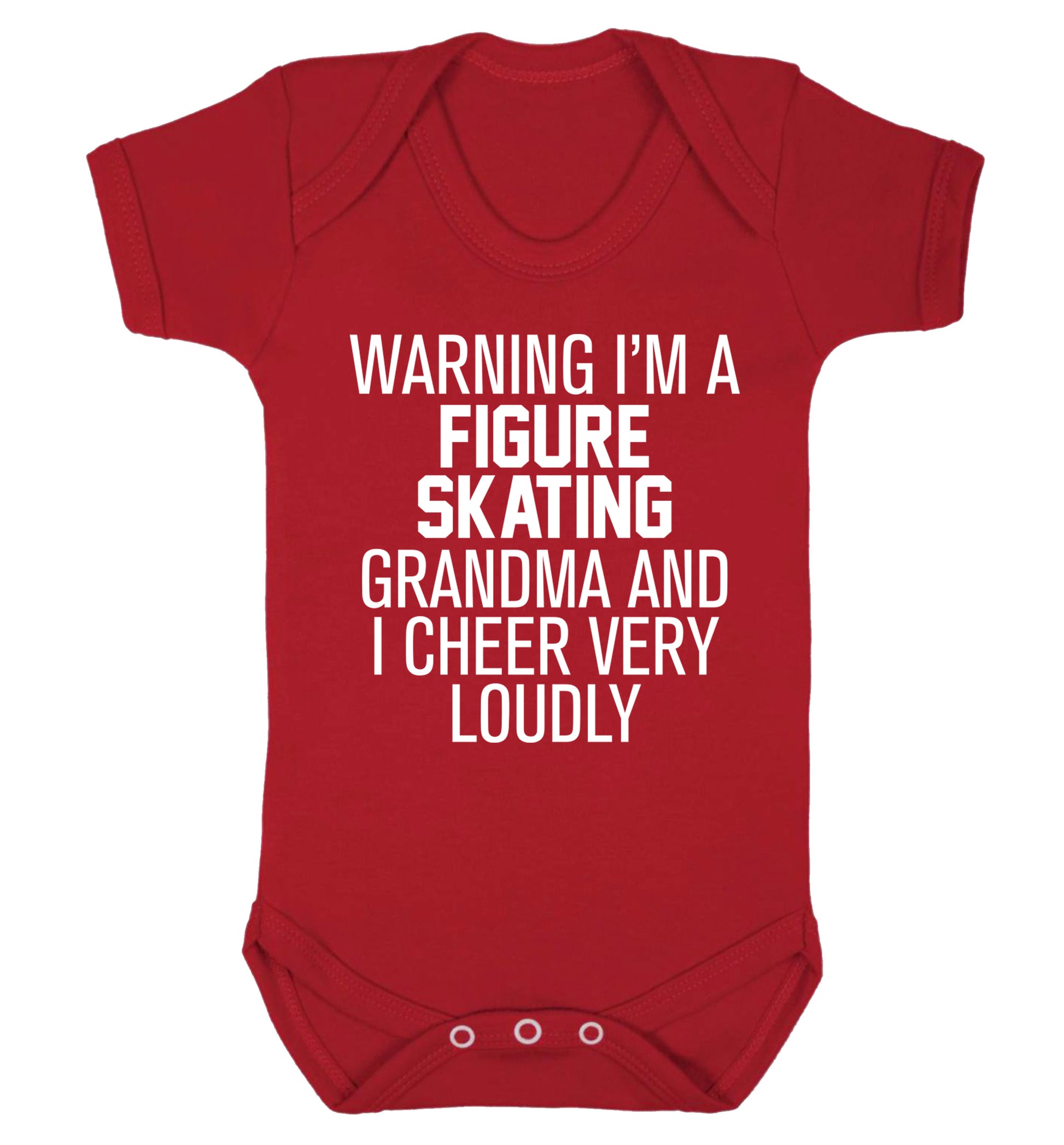 Warning I'm a figure skating grandma and I cheer very loudly Baby Vest red 18-24 months