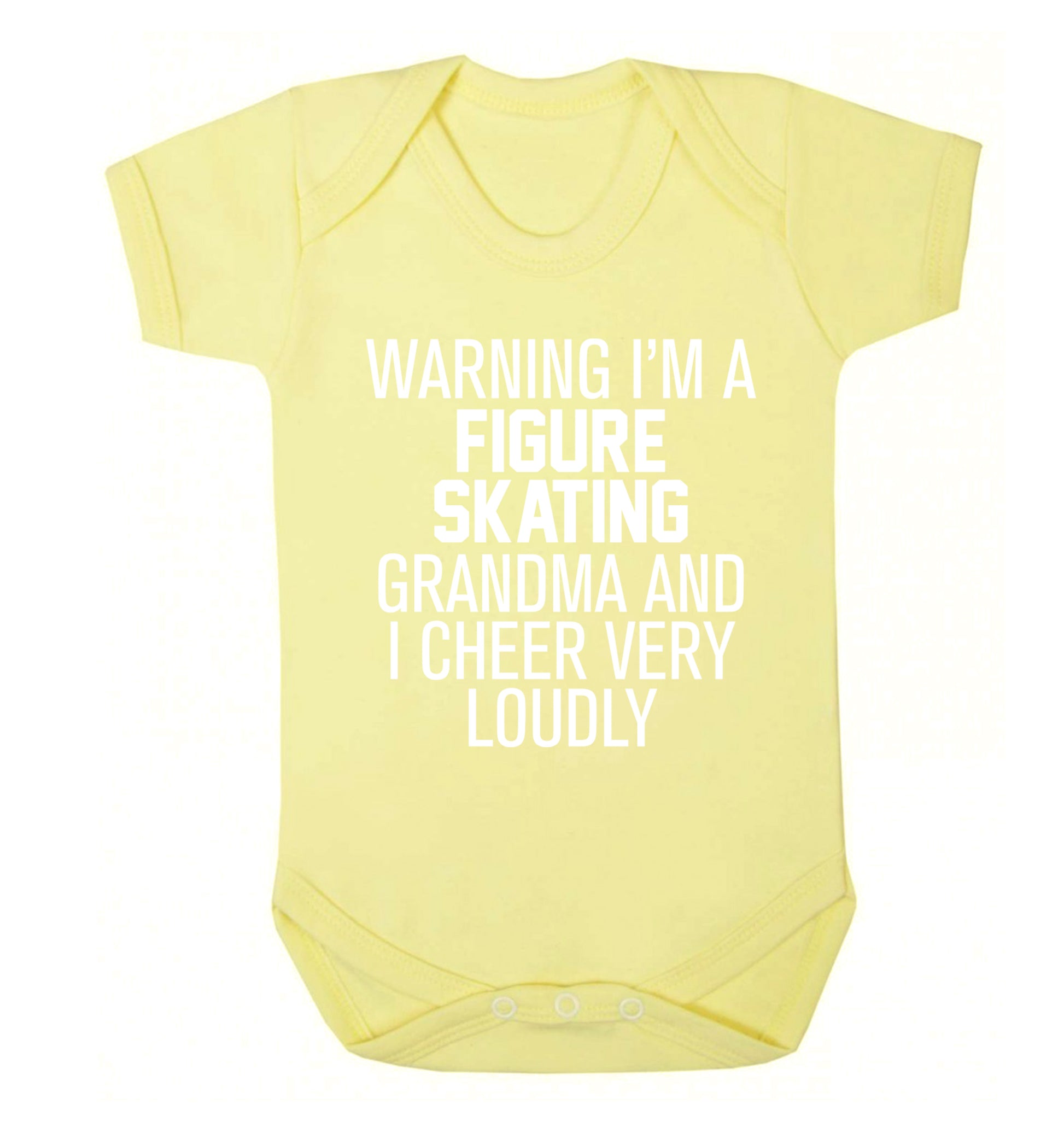 Warning I'm a figure skating grandma and I cheer very loudly Baby Vest pale yellow 18-24 months