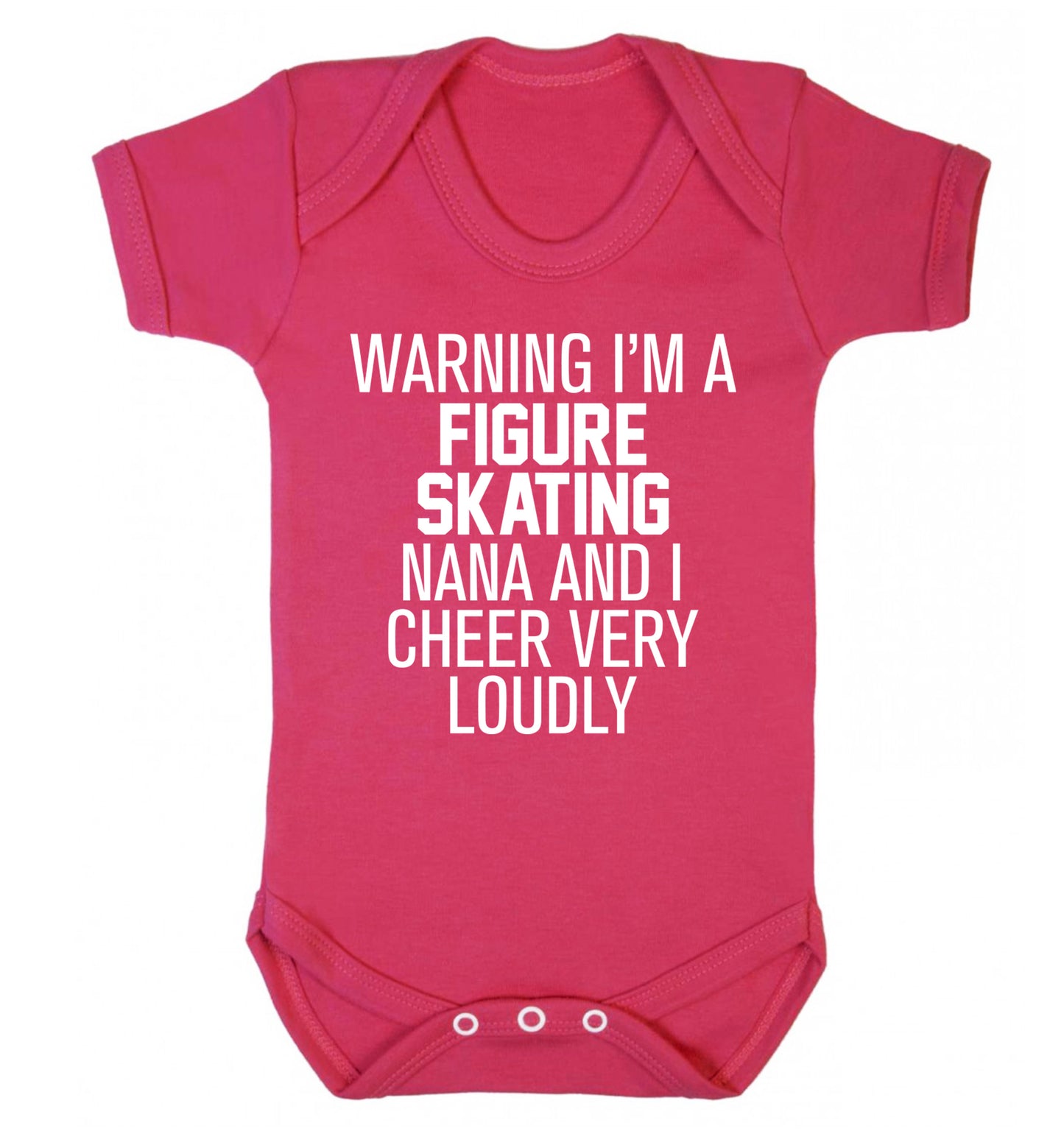 Warning I'm a figure skating nana and I cheer very loudly Baby Vest dark pink 18-24 months