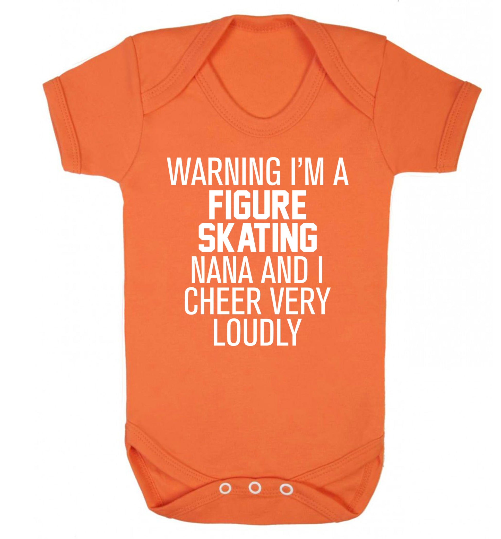 Warning I'm a figure skating nana and I cheer very loudly Baby Vest orange 18-24 months