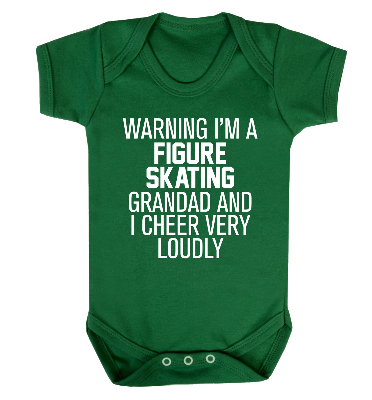 Warning I'm a figure skating grandad and I cheer very loudly Baby Vest green 18-24 months