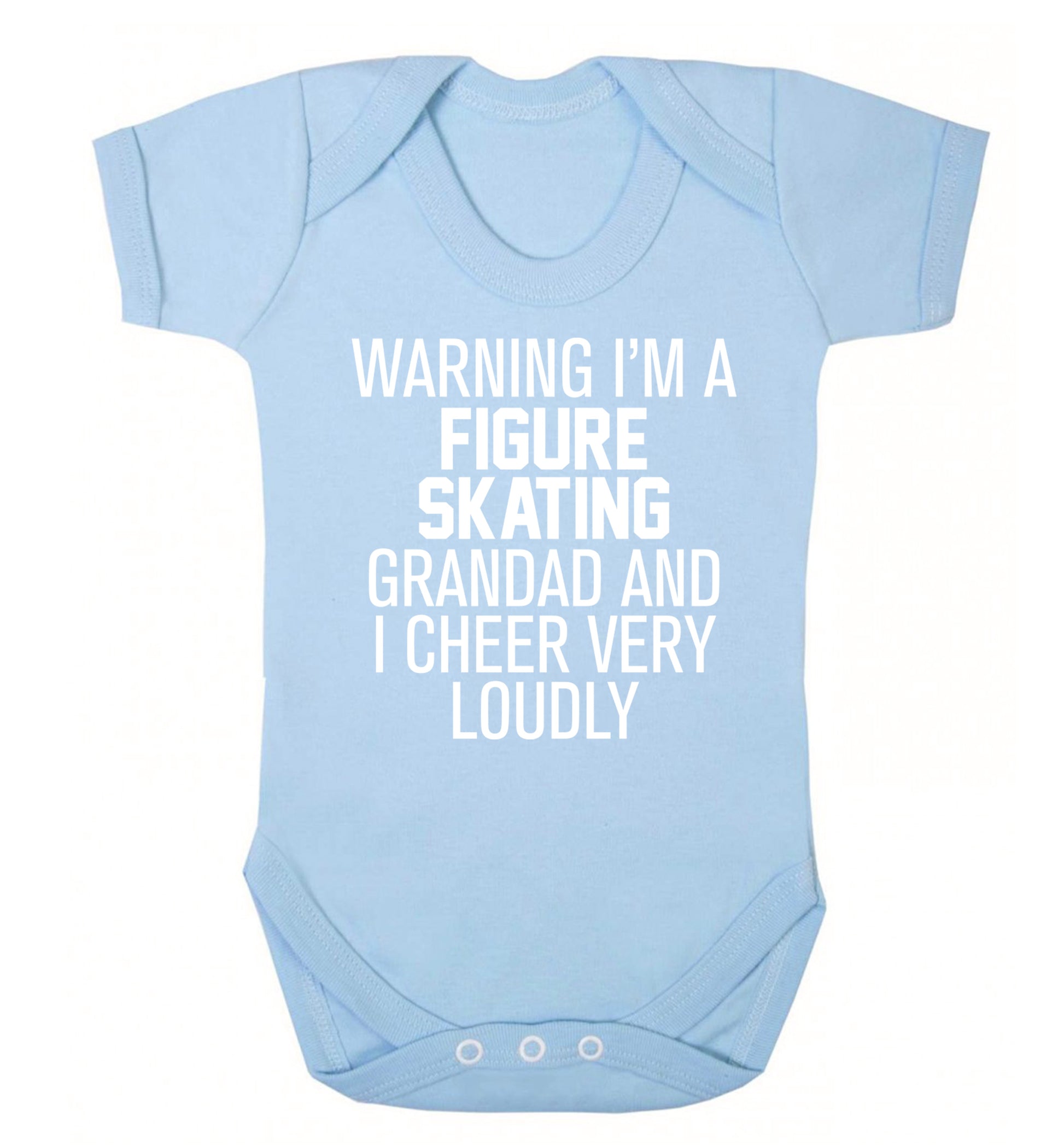 Warning I'm a figure skating grandad and I cheer very loudly Baby Vest pale blue 18-24 months