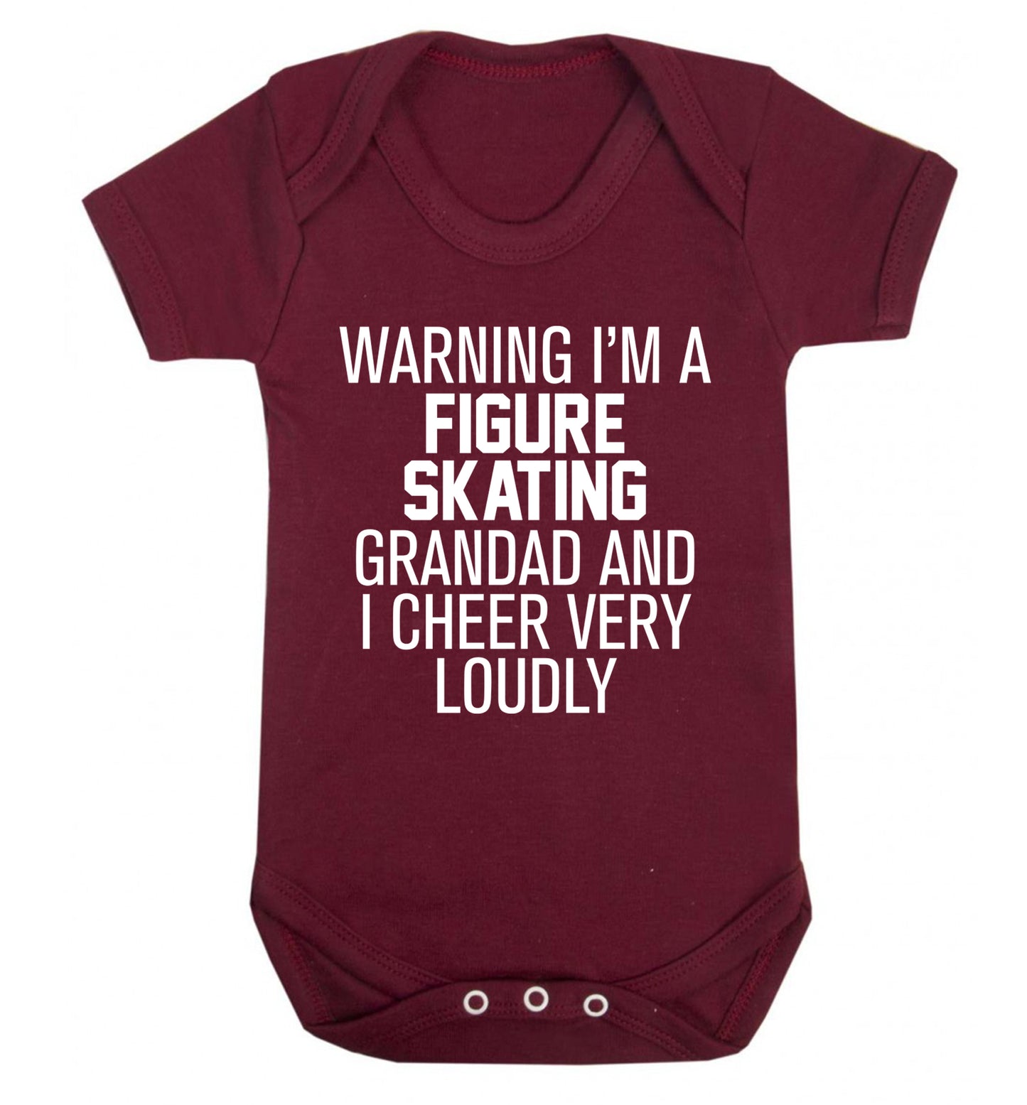 Warning I'm a figure skating grandad and I cheer very loudly Baby Vest maroon 18-24 months