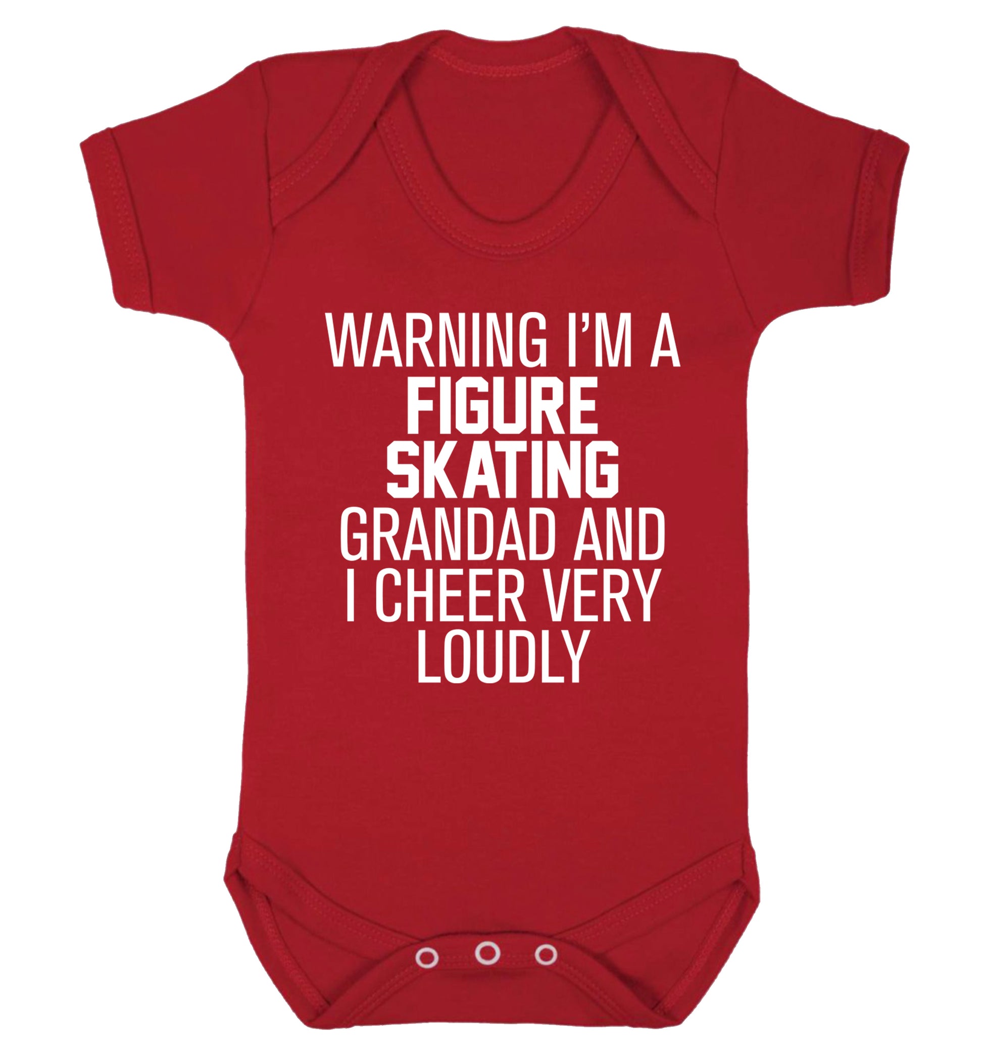 Warning I'm a figure skating grandad and I cheer very loudly Baby Vest red 18-24 months