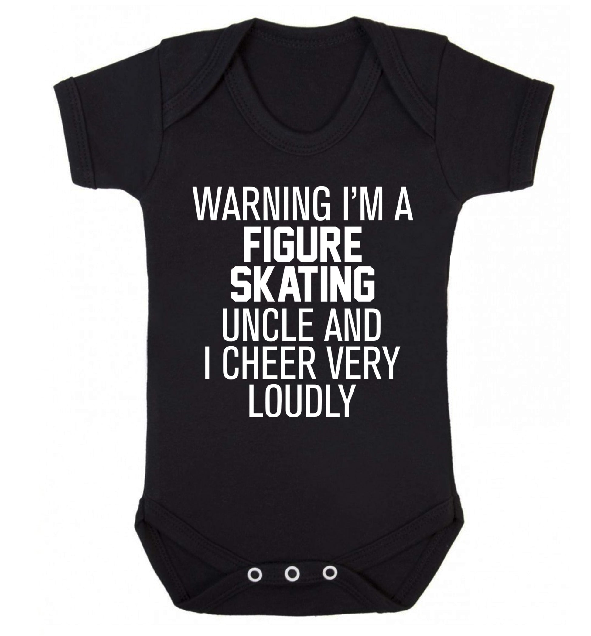Warning I'm a figure skating uncle and I cheer very loudly Baby Vest black 18-24 months