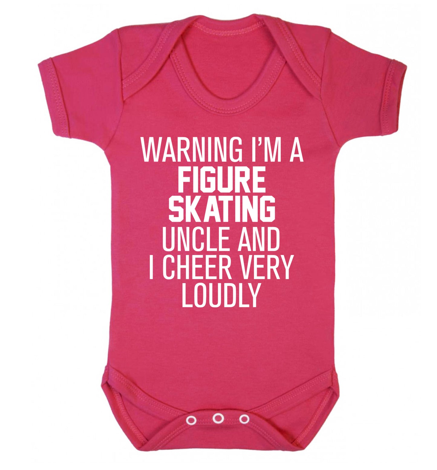 Warning I'm a figure skating uncle and I cheer very loudly Baby Vest dark pink 18-24 months
