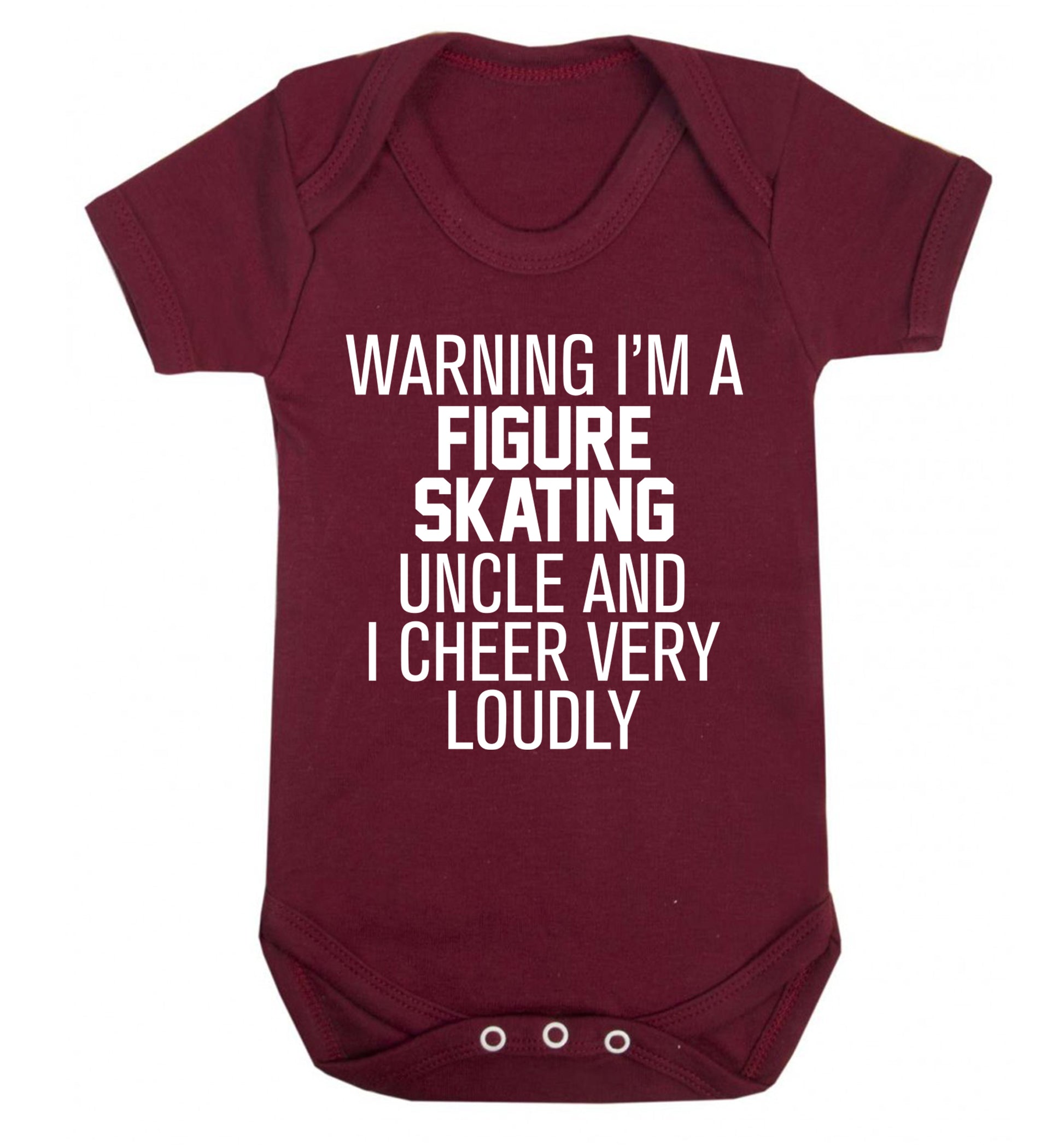 Warning I'm a figure skating uncle and I cheer very loudly Baby Vest maroon 18-24 months