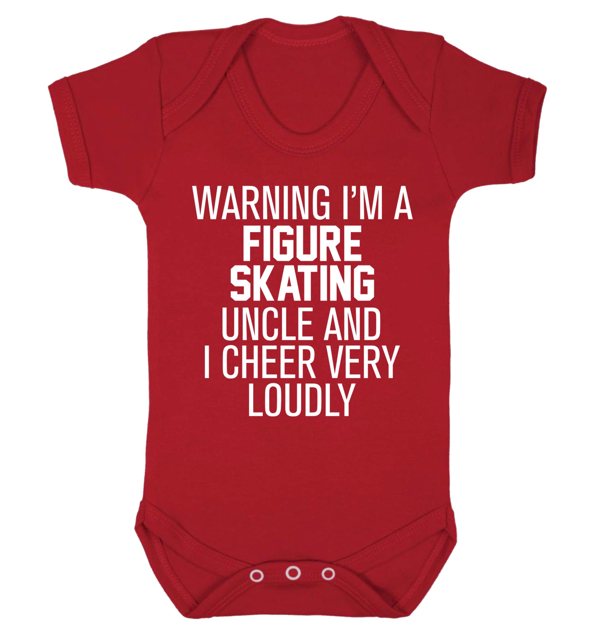 Warning I'm a figure skating uncle and I cheer very loudly Baby Vest red 18-24 months