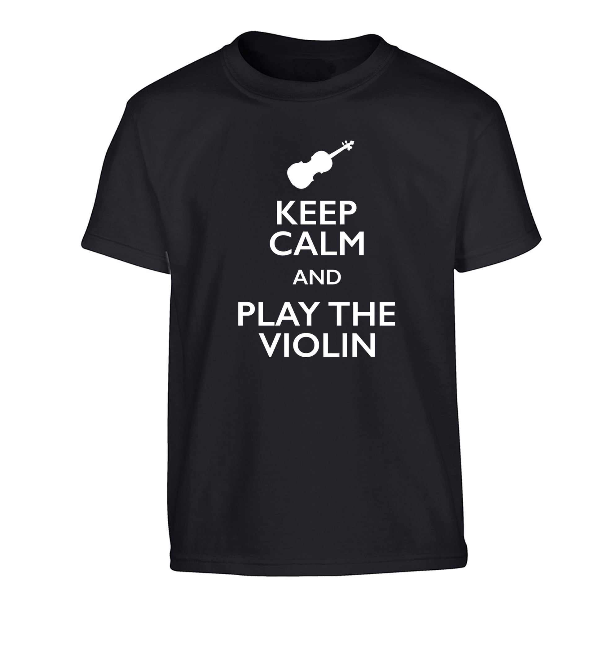 Keep calm and play the violin Children's black Tshirt 12-13 Years