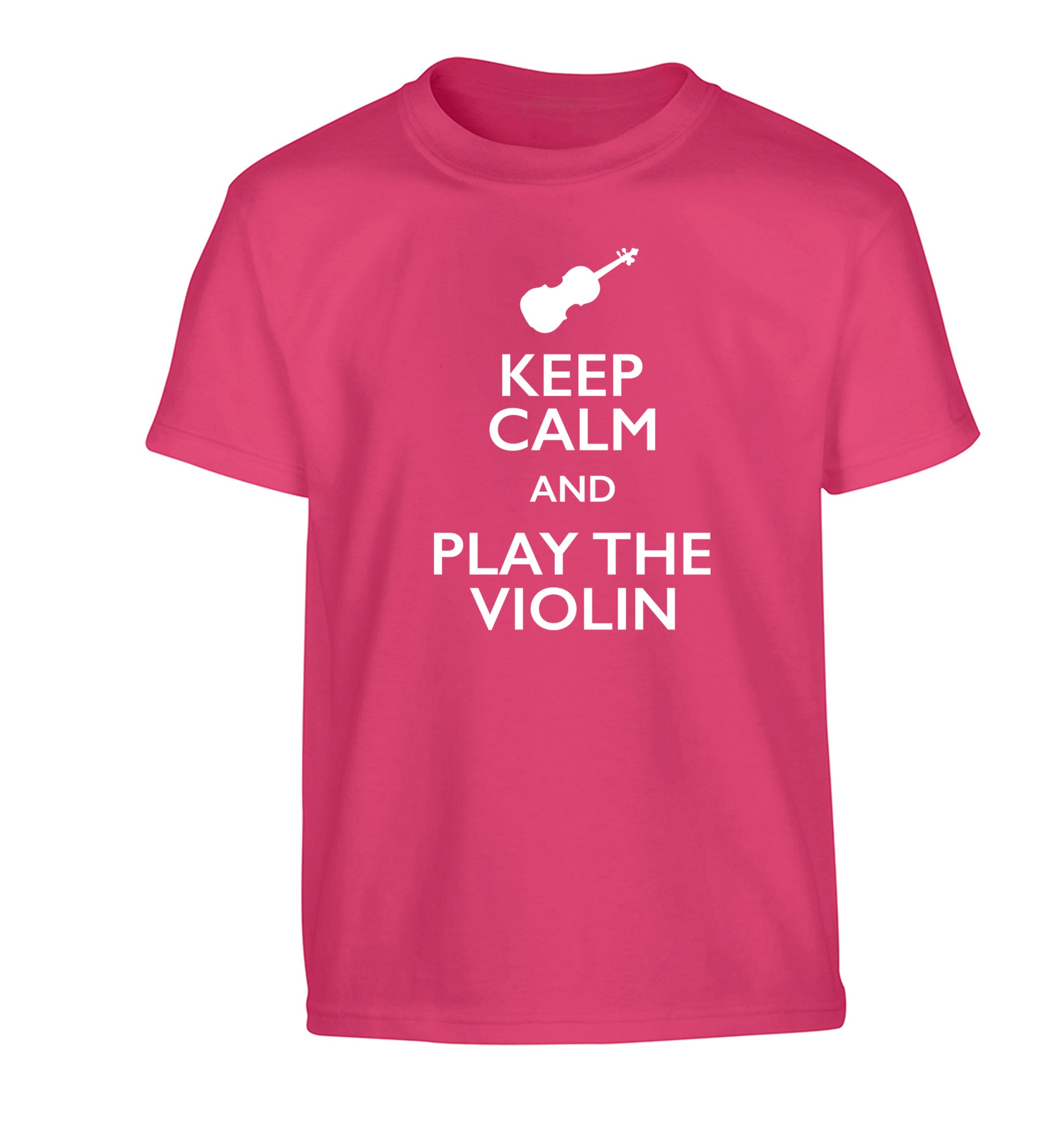 Keep calm and play the violin Children's pink Tshirt 12-13 Years