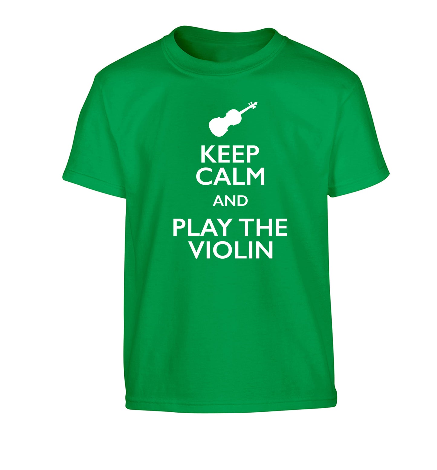 Keep calm and play the violin Children's green Tshirt 12-13 Years