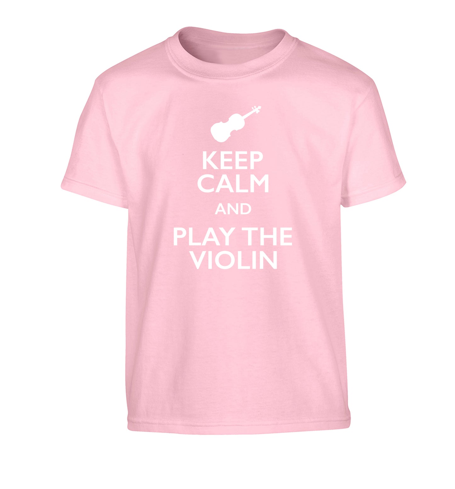 Keep calm and play the violin Children's light pink Tshirt 12-13 Years