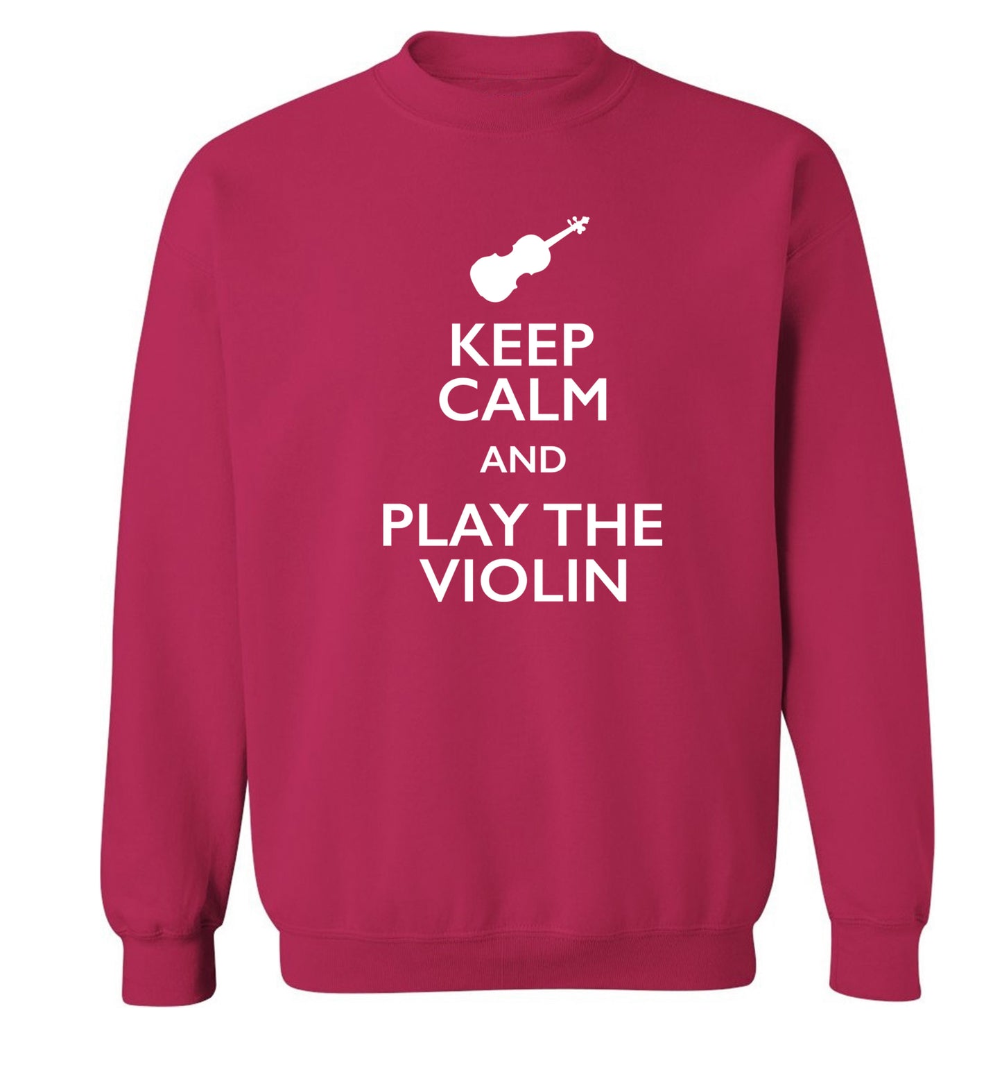 Keep calm and play the violin Adult's unisex pink Sweater 2XL