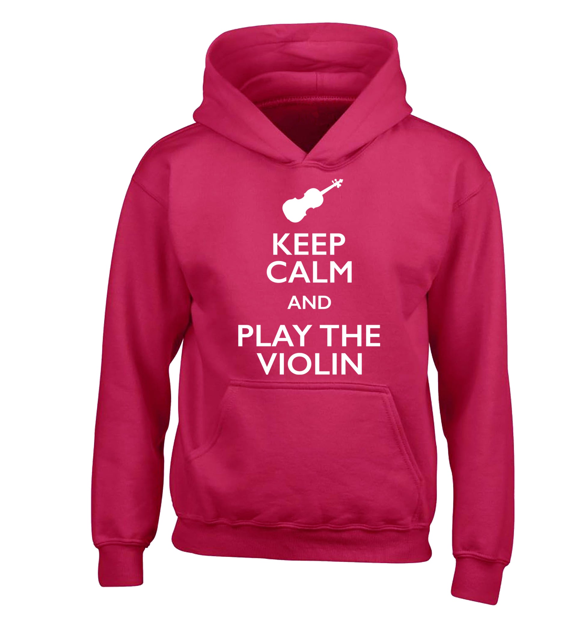 Keep calm and play the violin children's pink hoodie 12-13 Years