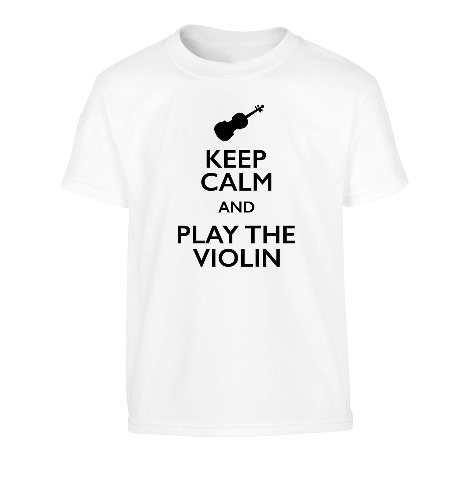 Keep calm and play the violin Children's white Tshirt 12-13 Years