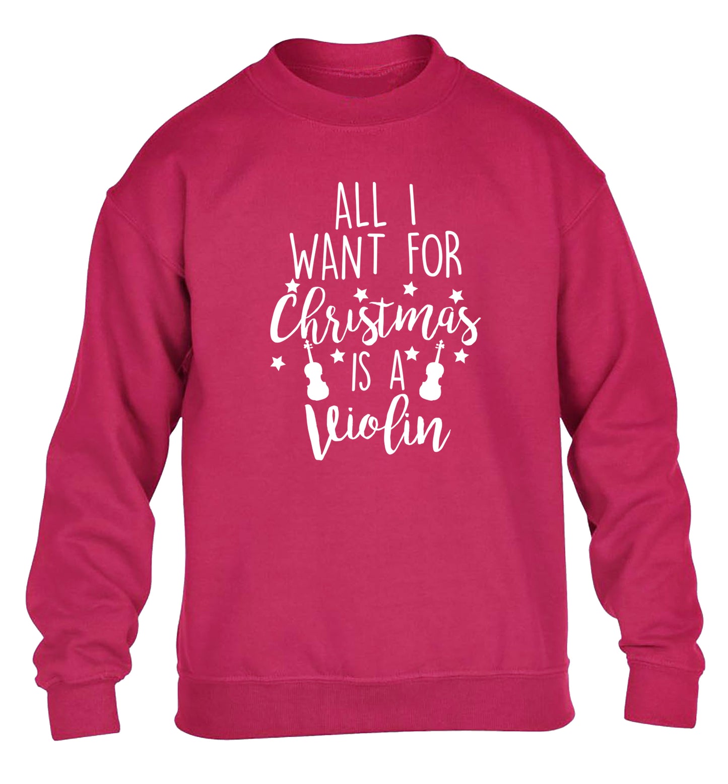 All I Want For Christmas is a Violin children's pink sweater 12-13 Years