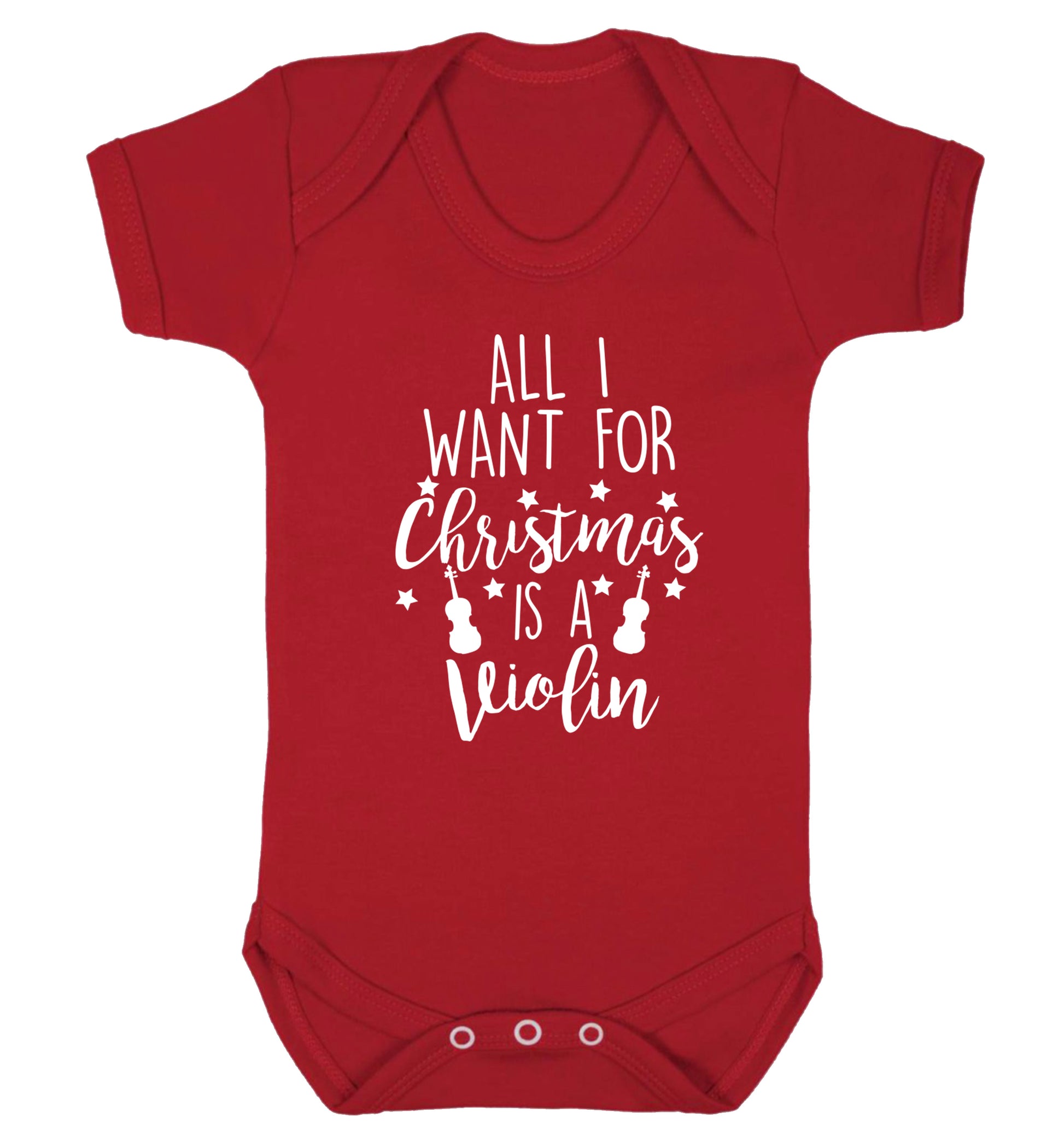 All I Want For Christmas is a Violin Baby Vest red 18-24 months