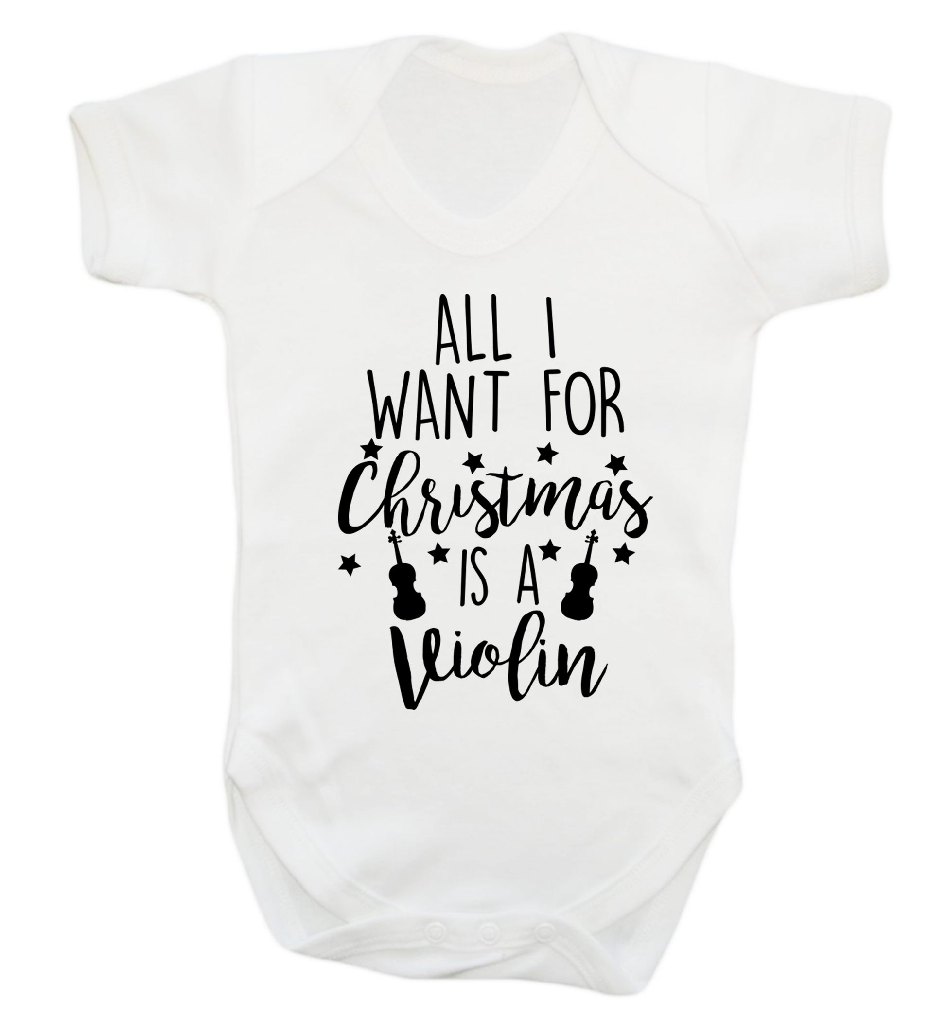 All I Want For Christmas is a Violin Baby Vest white 18-24 months