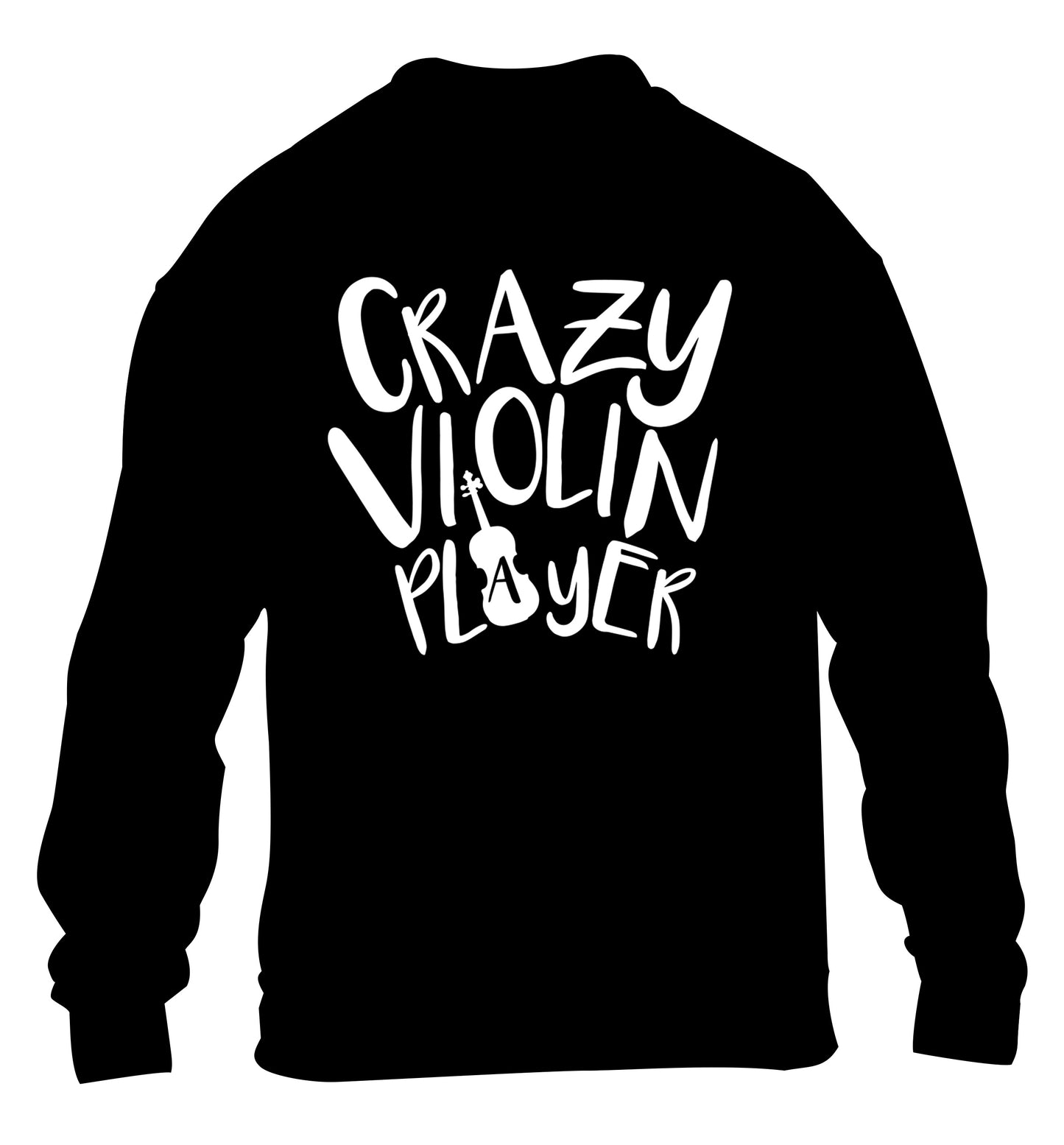 Crazy Violin Player children's black sweater 12-13 Years