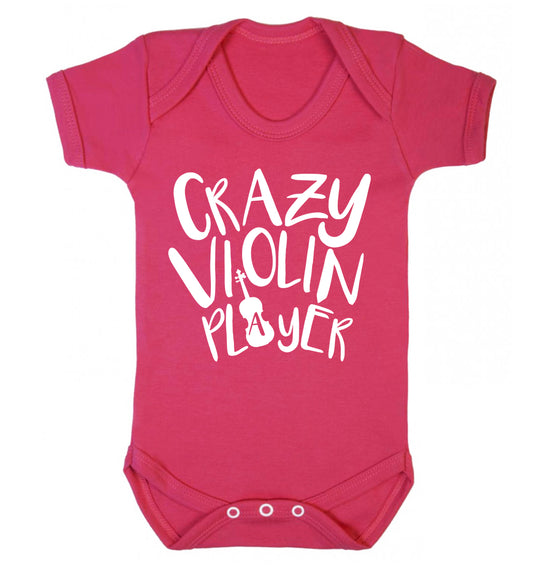 Crazy Violin Player Baby Vest dark pink 18-24 months