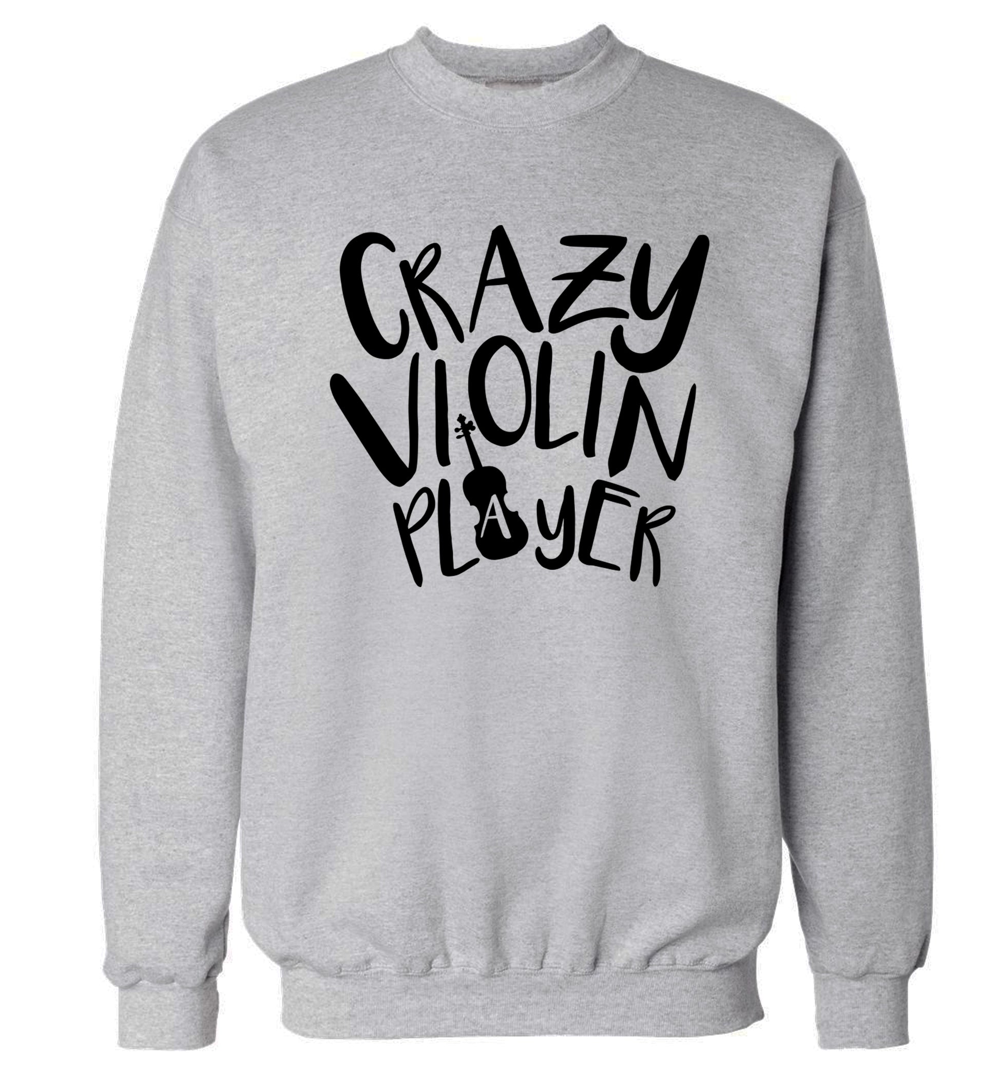 Crazy Violin Player Adult's unisex grey Sweater 2XL