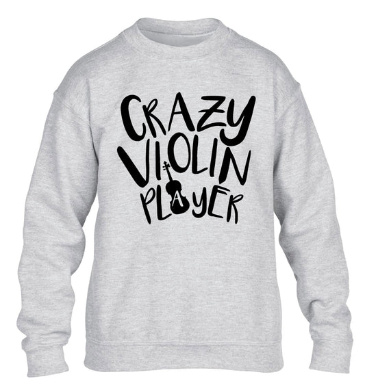Crazy Violin Player children's grey sweater 12-13 Years