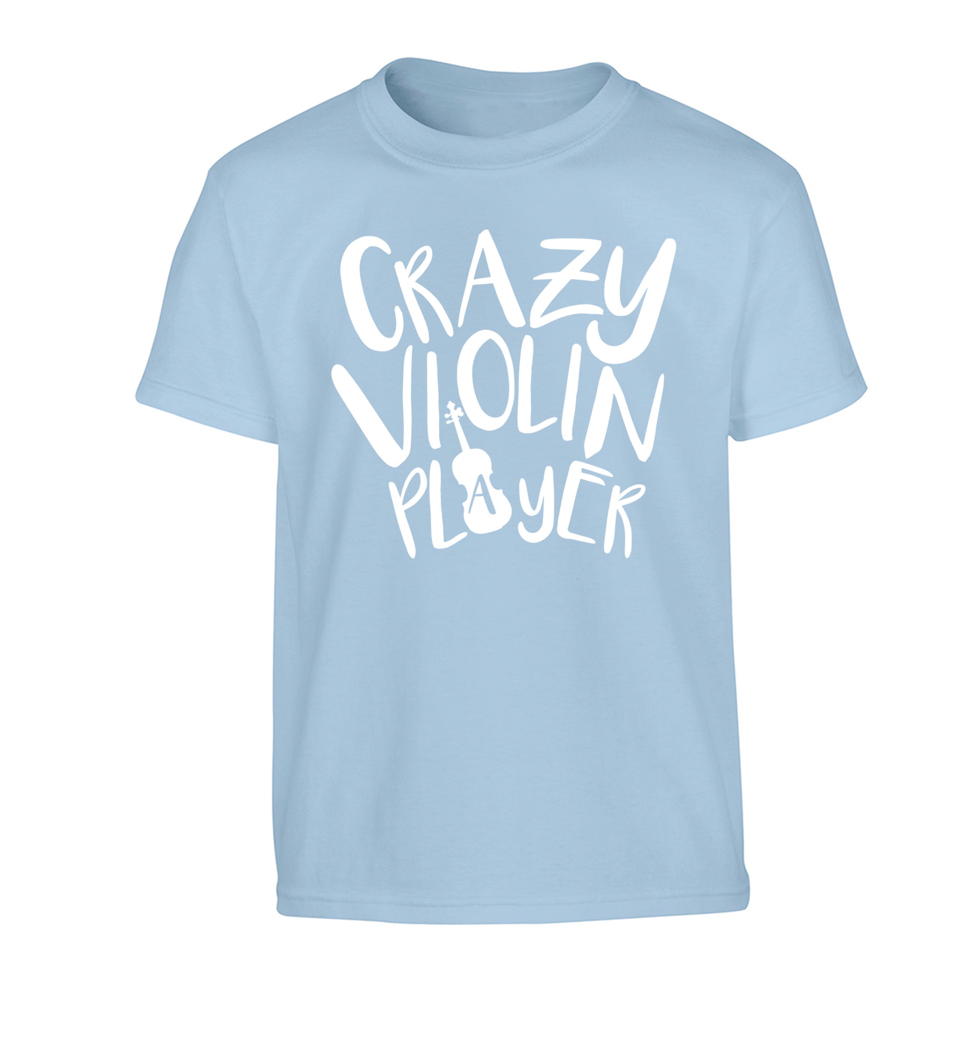Crazy Violin Player Children's light blue Tshirt 12-13 Years