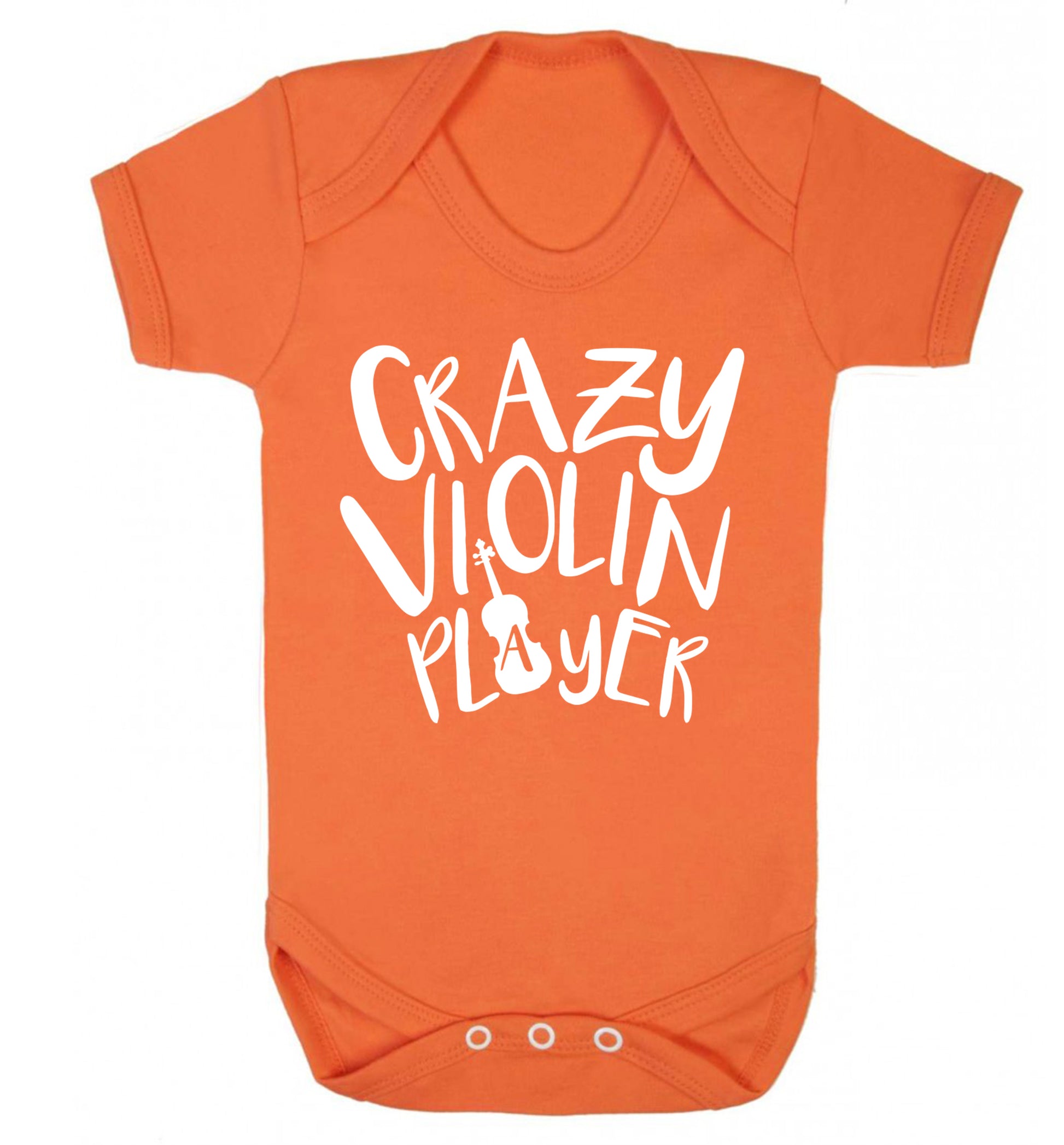 Crazy Violin Player Baby Vest orange 18-24 months