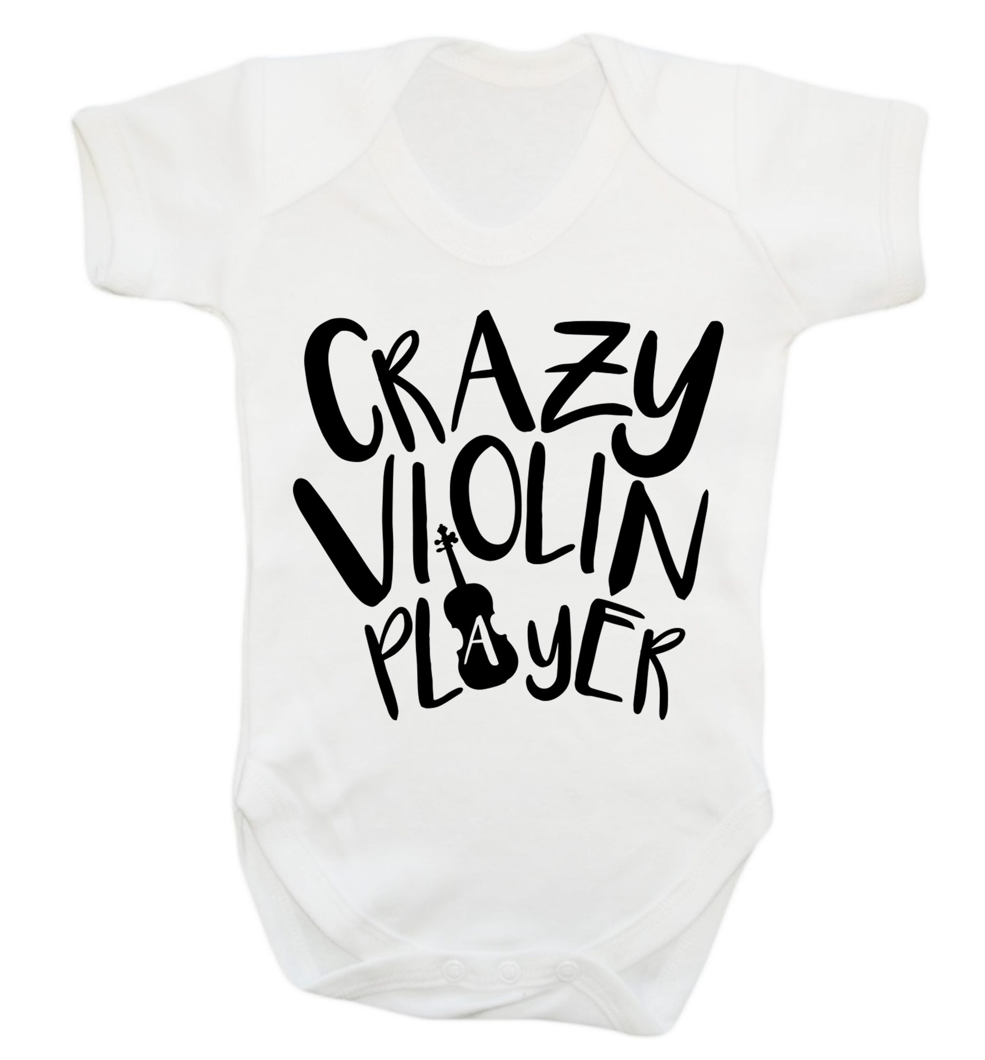 Crazy Violin Player Baby Vest white 18-24 months