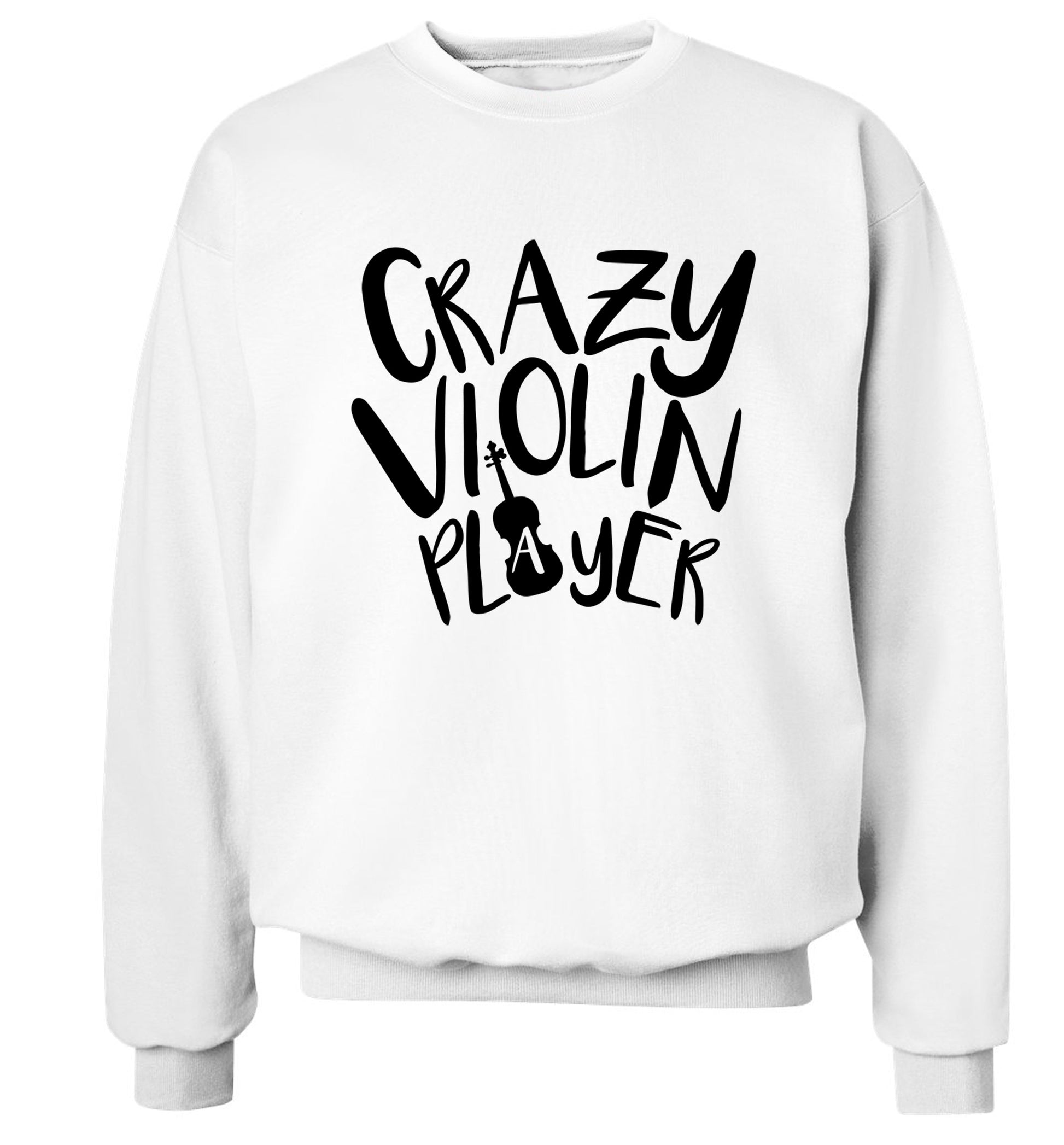 Crazy Violin Player Adult's unisex white Sweater 2XL