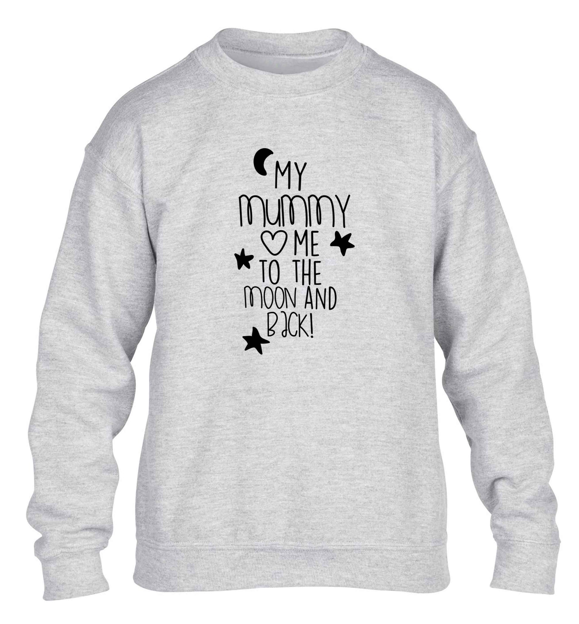 My mum loves me to the moon and back children's grey sweater 12-13 Years